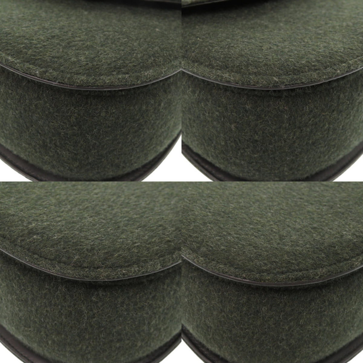 Gucci Black Green Felt Handbag Shoulder Bag (Pre-Owned)
