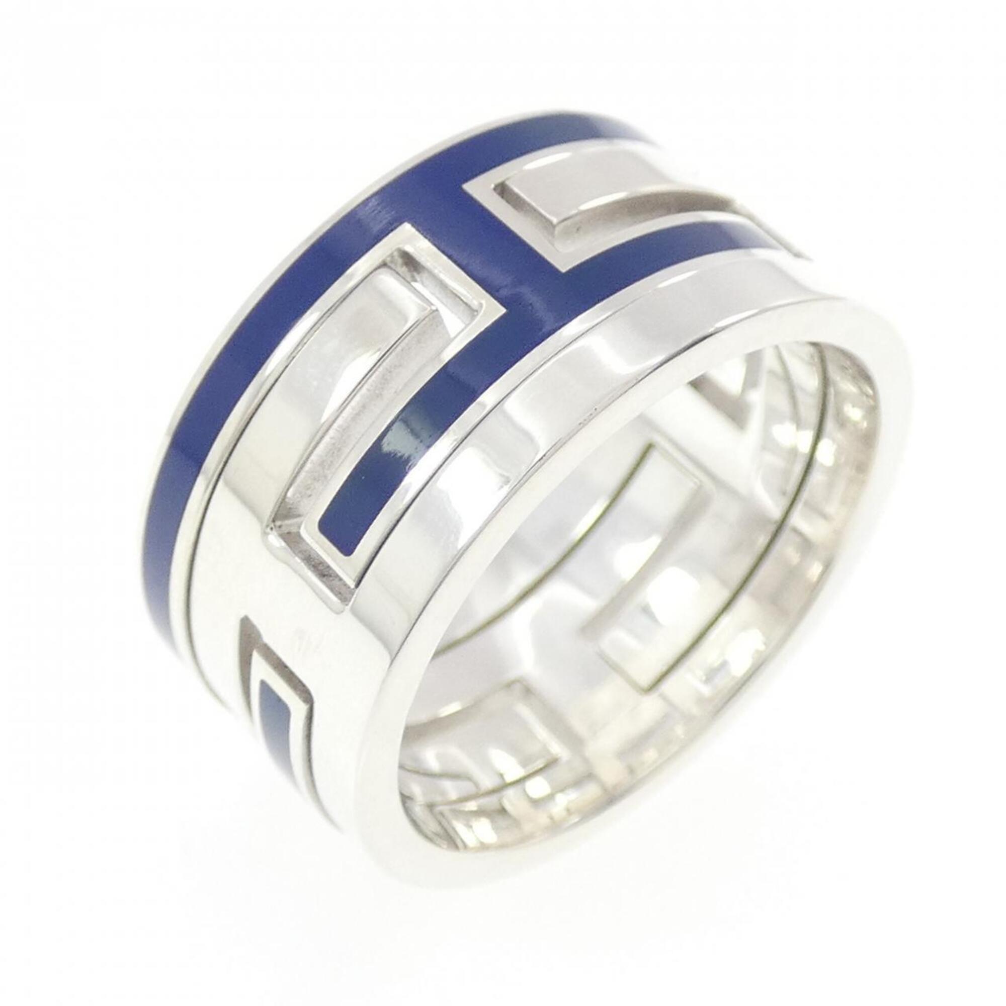 Hermes Silver Silver 925 Band Ring (Pre-Owned)