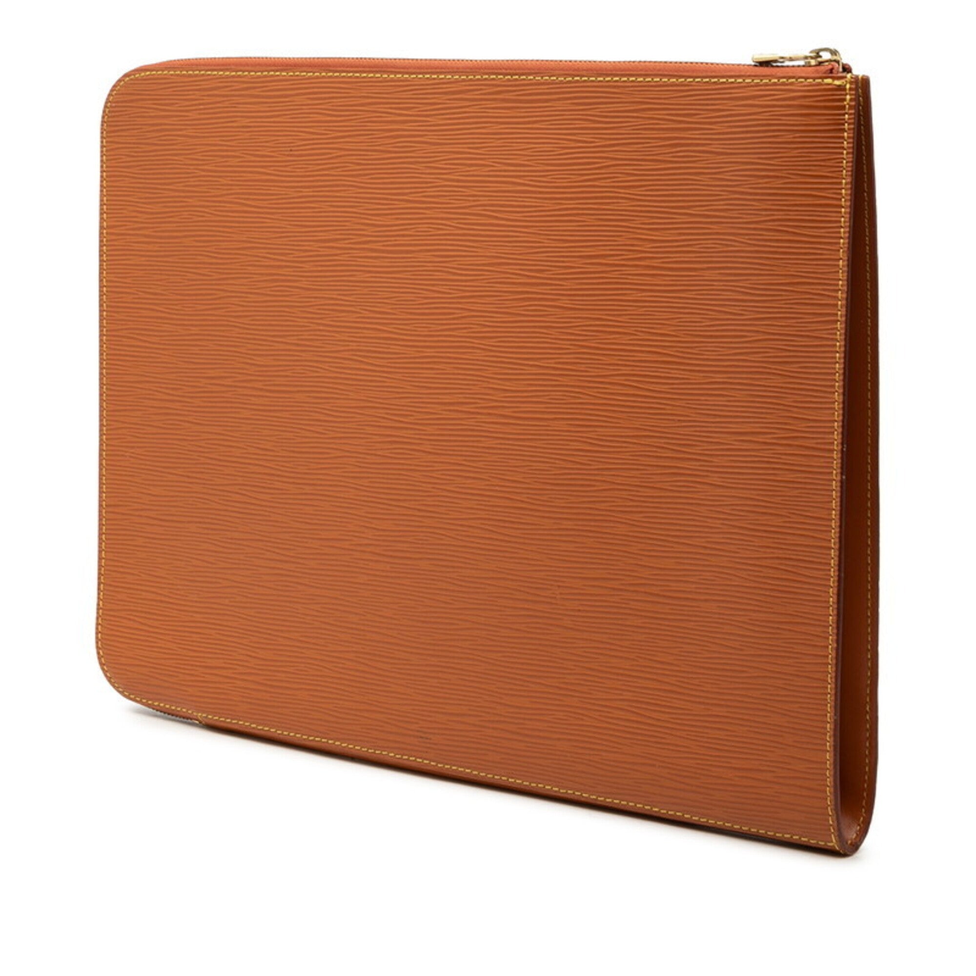 Louis Vuitton Epi Brown Gold Cipango Leather Clutch Bag (Pre-Owned)
