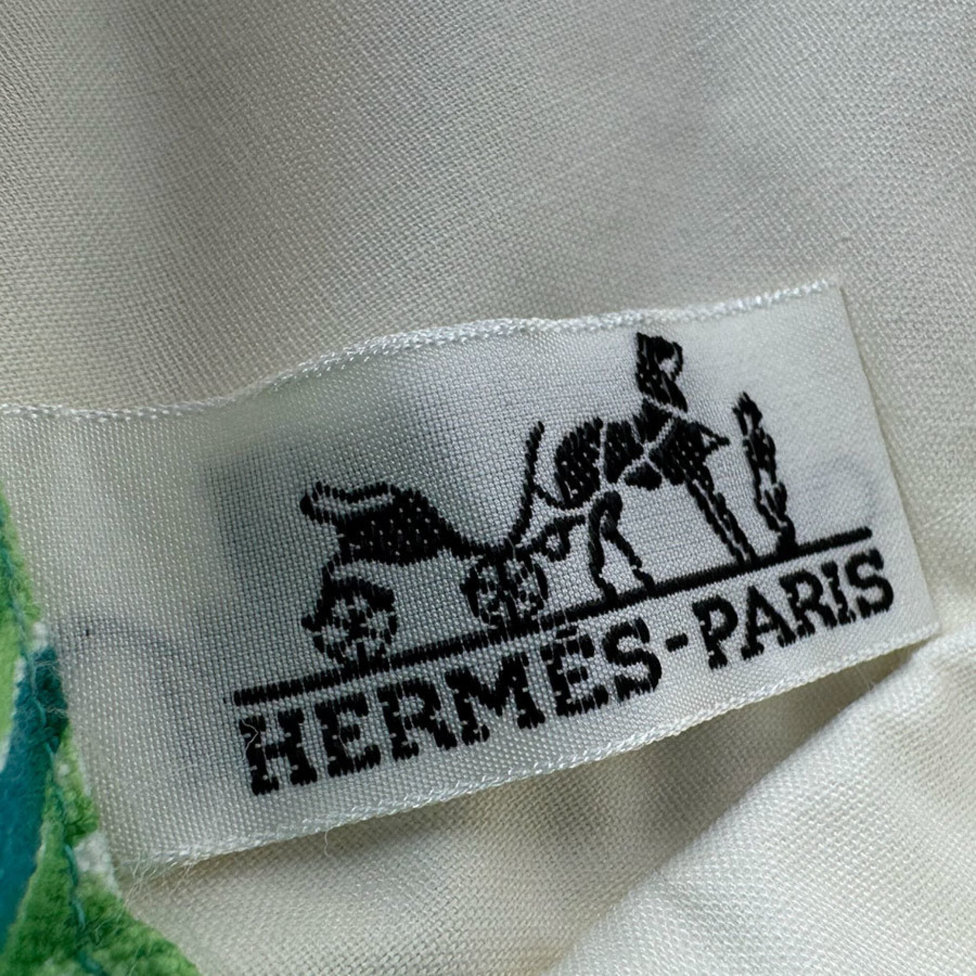 Hermes Green Canvas Handbag Tote Bag (Pre-Owned)