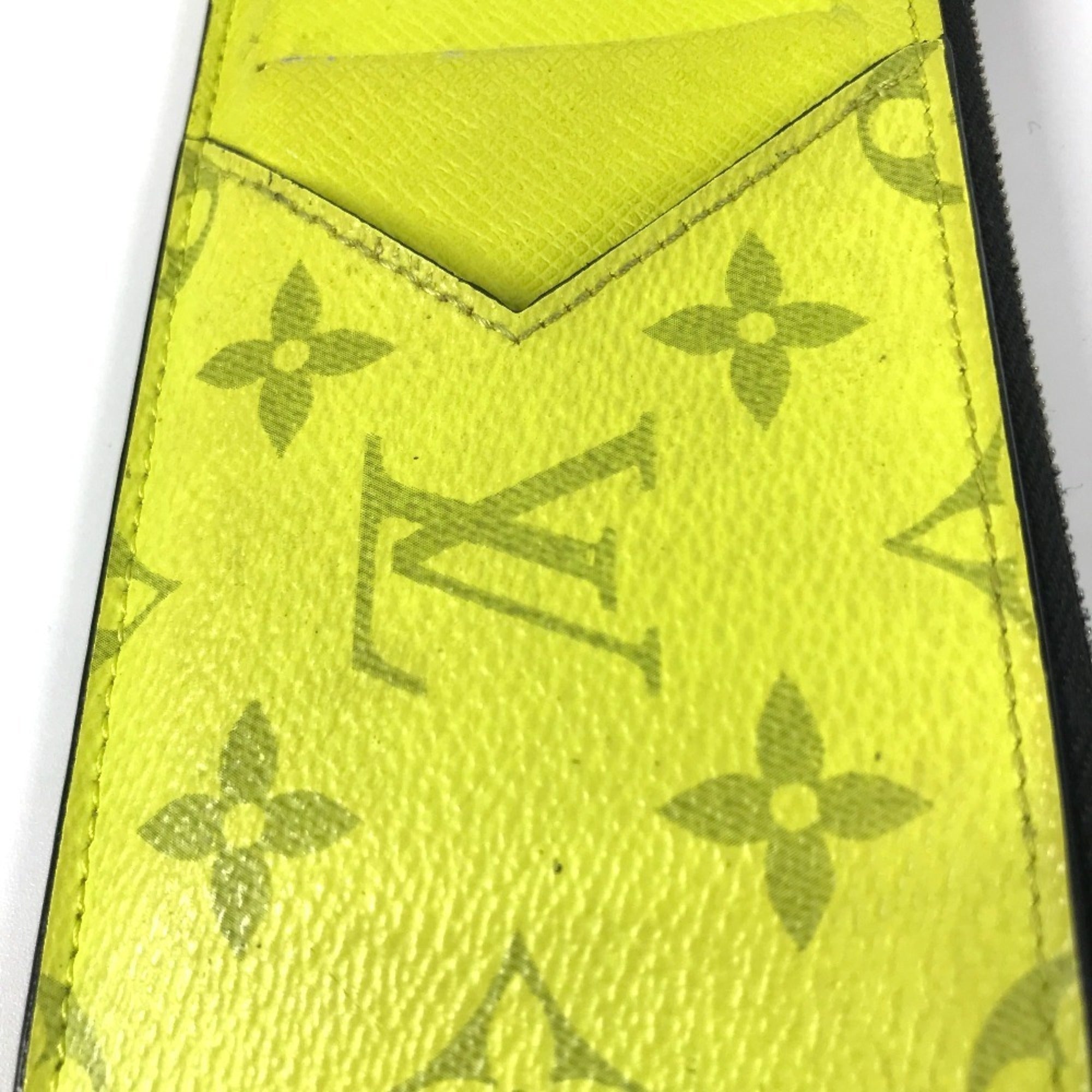 Louis Vuitton Taiga Yellow Taiga Leather Monogram Coin Purse/Coin Case (Pre-Owned)