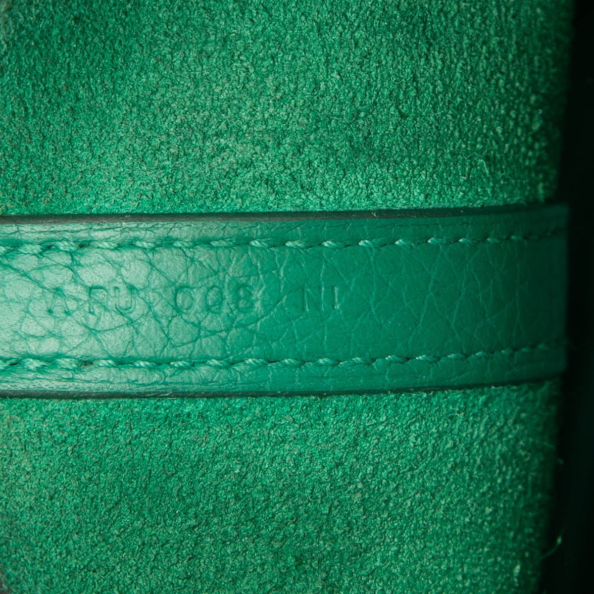 Hermes Green Taurillon Clemence Leather Handbag (Pre-Owned)