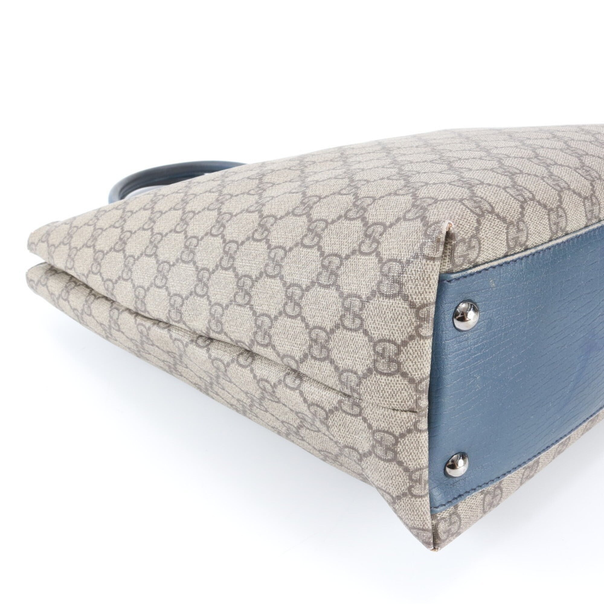 Gucci Beige Blue Leather Coated Canvas (Pre-Owned)