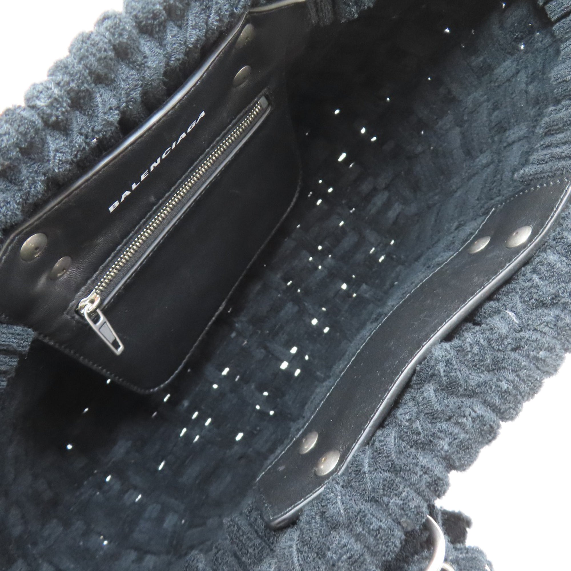 Balenciaga Black Pile Fabric Handbag (Pre-Owned)