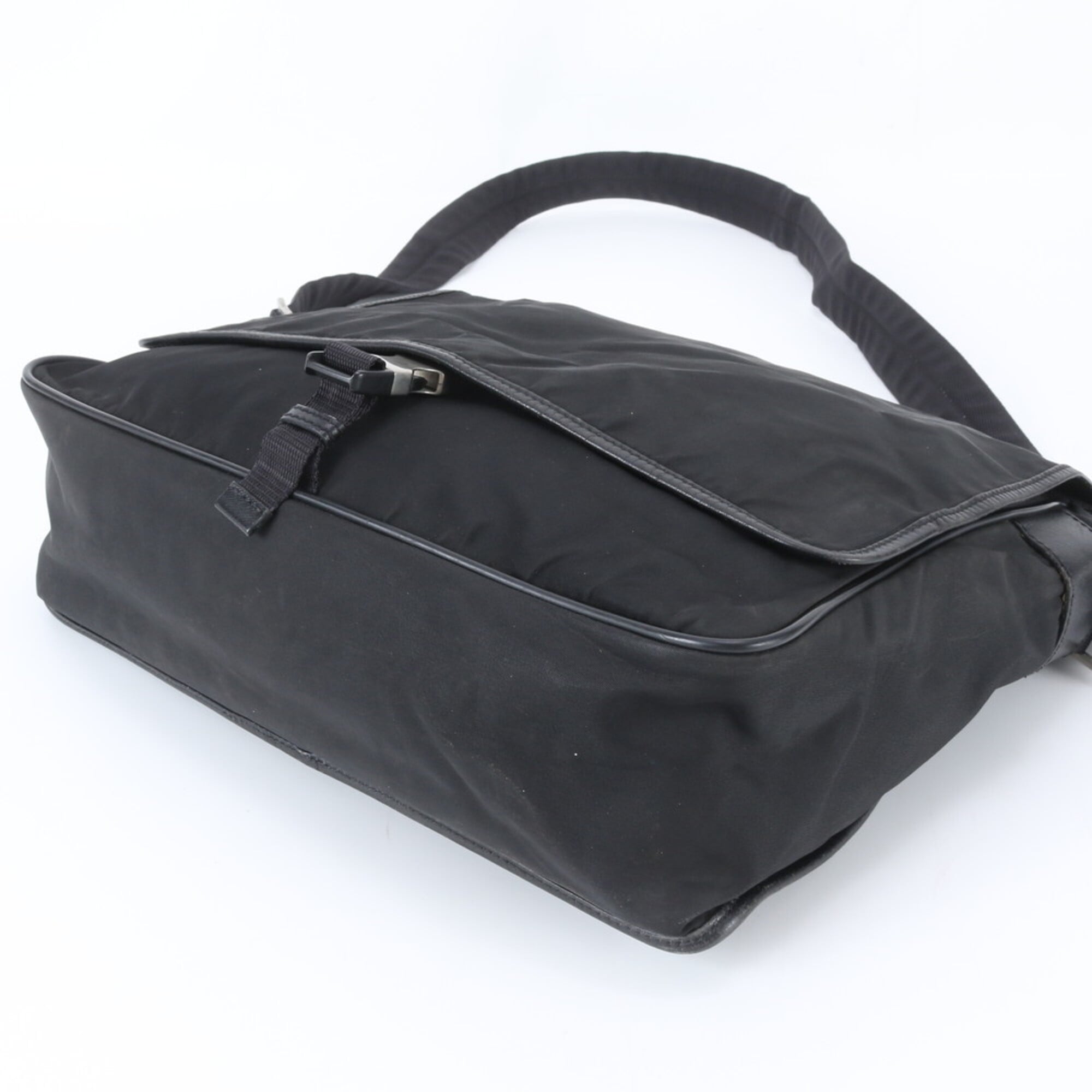 Prada Black White Nylon Shoulder Bag (Pre-Owned)