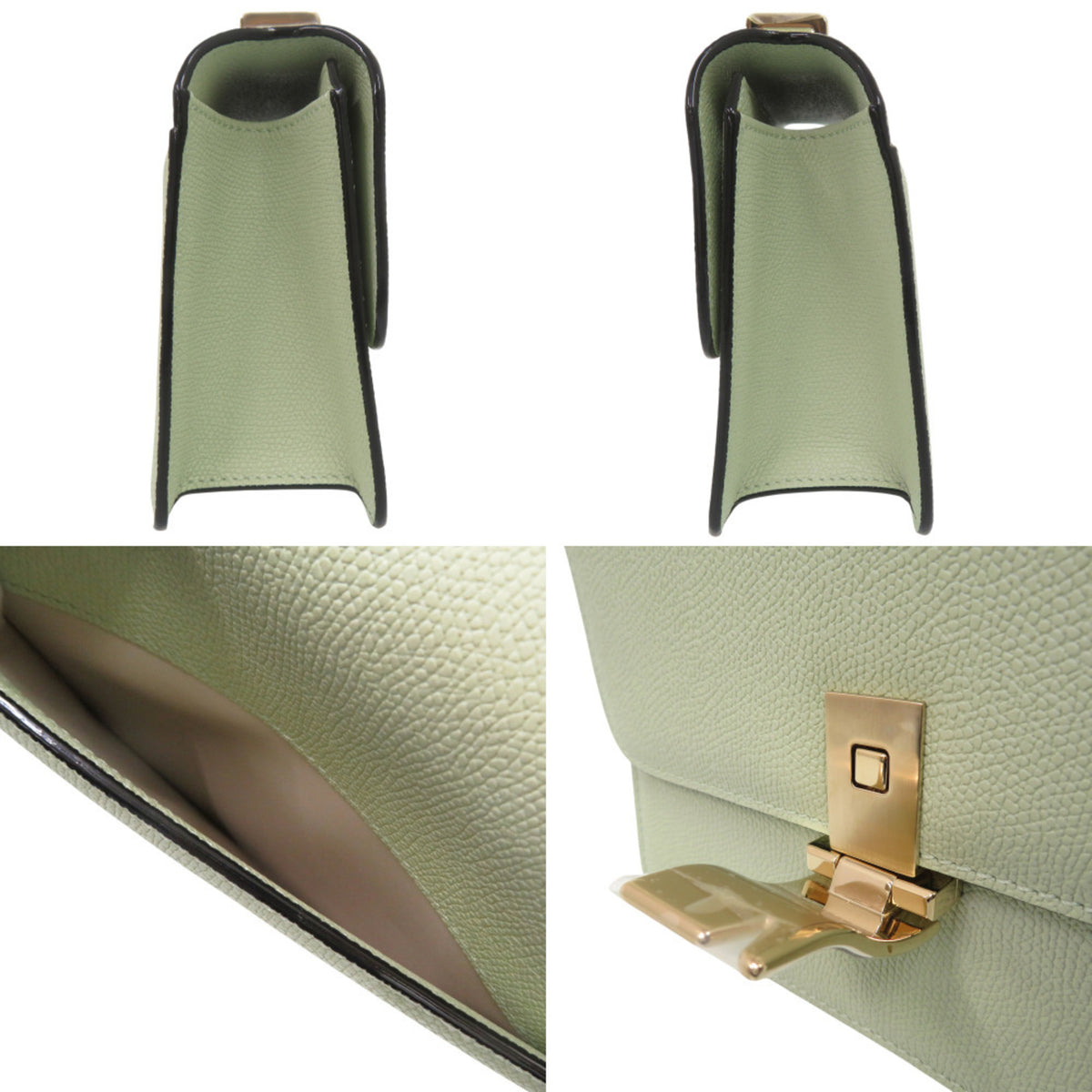 Valextra Green Leather Shoulder Bag (Pre-Owned)