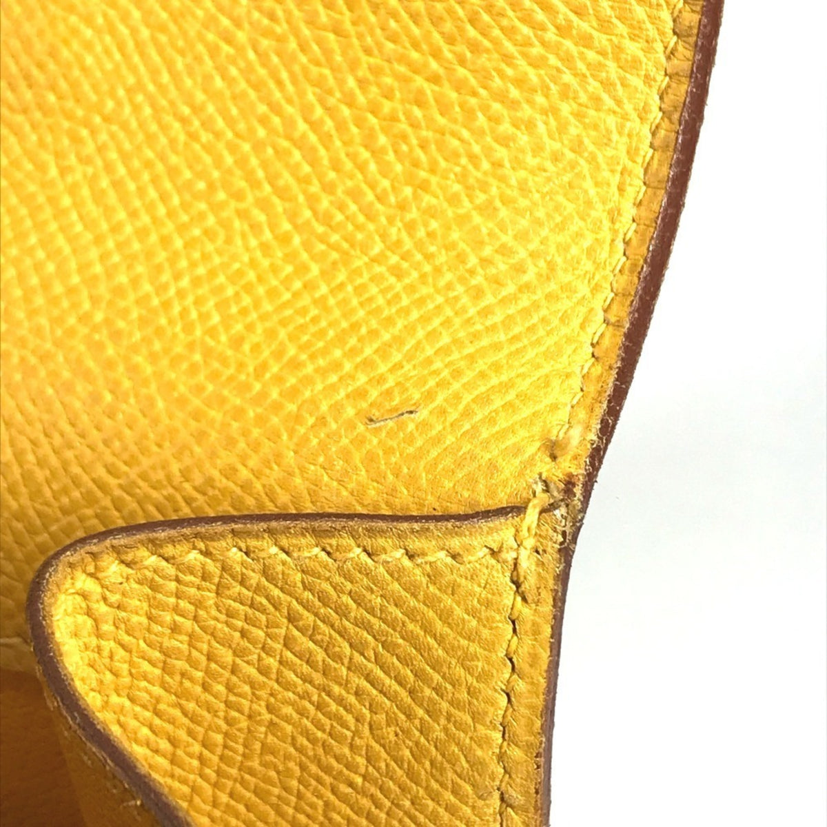 Hermes Yellow Courchevel Leather Briefcase Handbag (Pre-Owned)