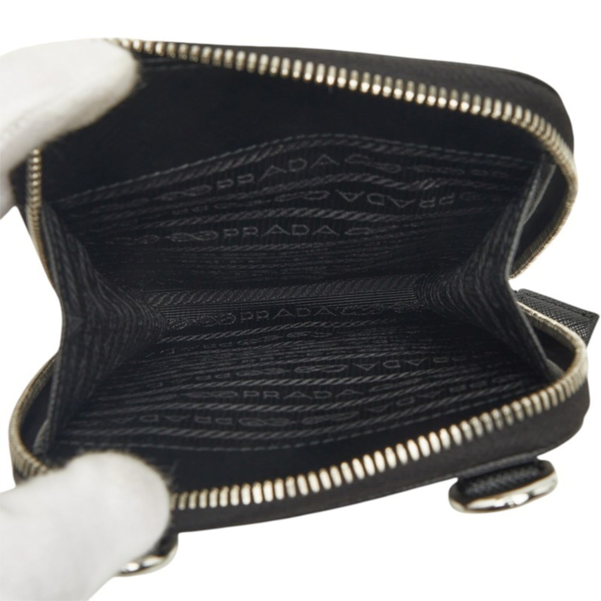 Prada Black Saffiano Triangle Leather Shoulder Bag (Pre-Owned)