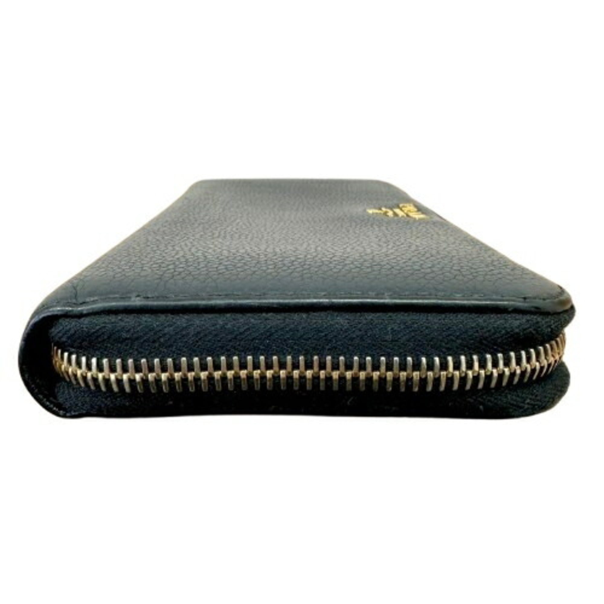 Prada Black Leather Long Wallet (Bi-Fold) (Pre-Owned)