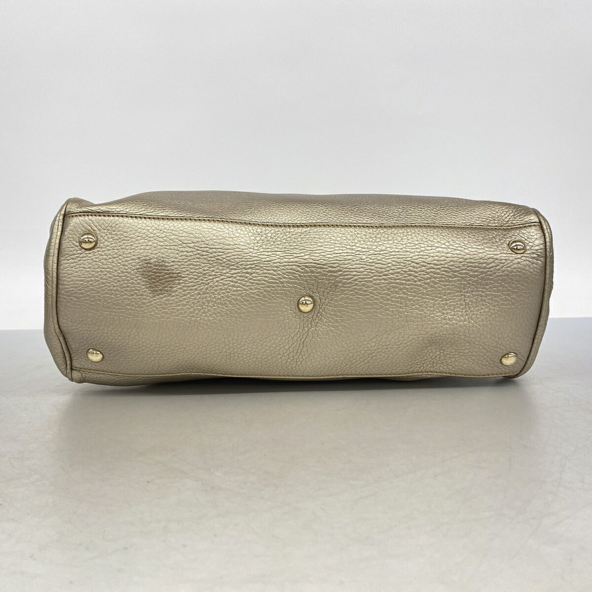 Gucci Silver Leather Handbag (Pre-Owned)