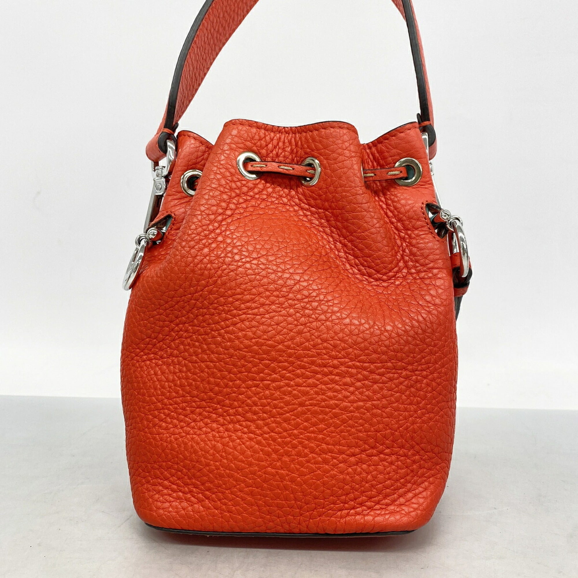 Fendi Red Color Leather Handbag (Pre-Owned)