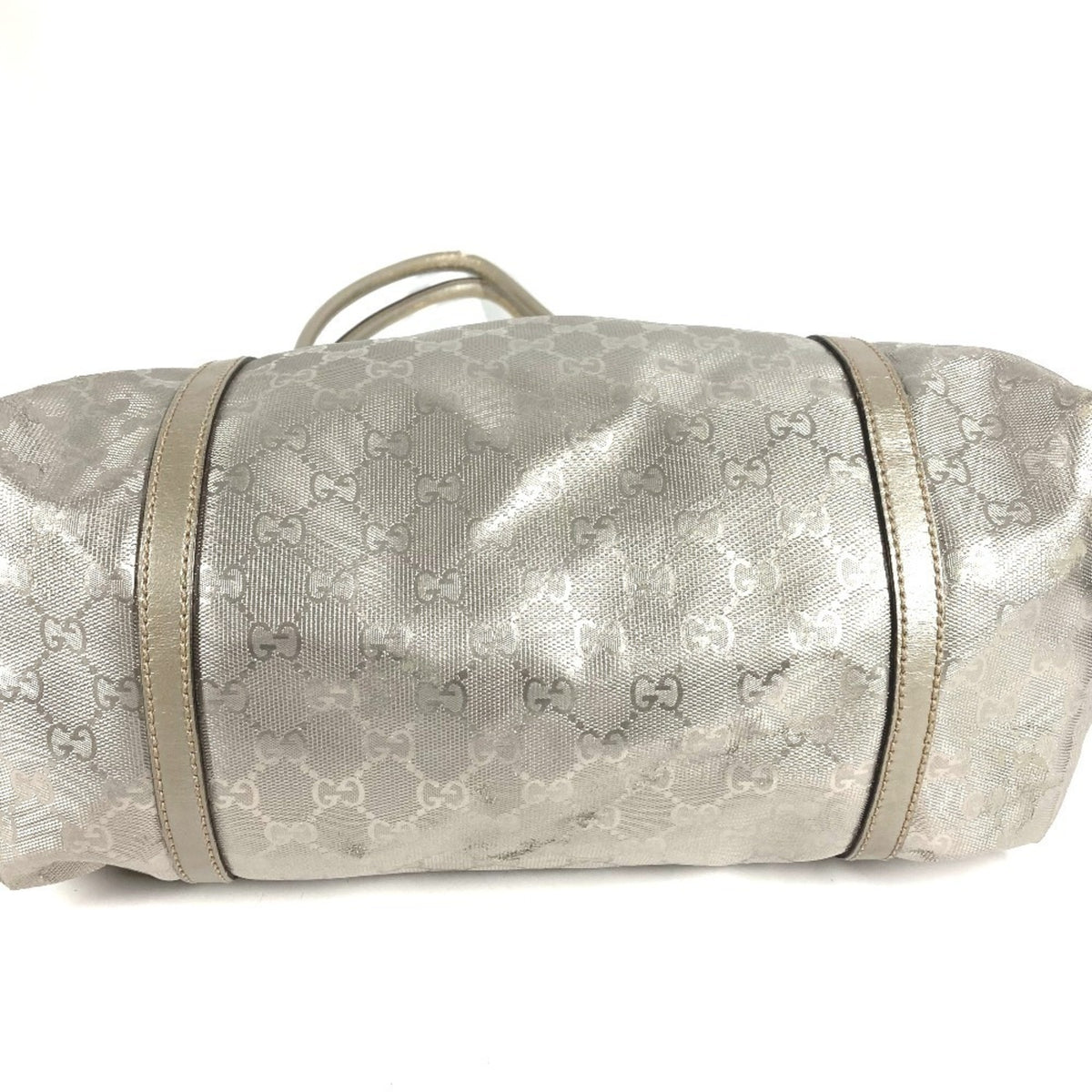 Gucci Silver Gg Imprimé Shoulder Bag Tote Bag (Pre-Owned)