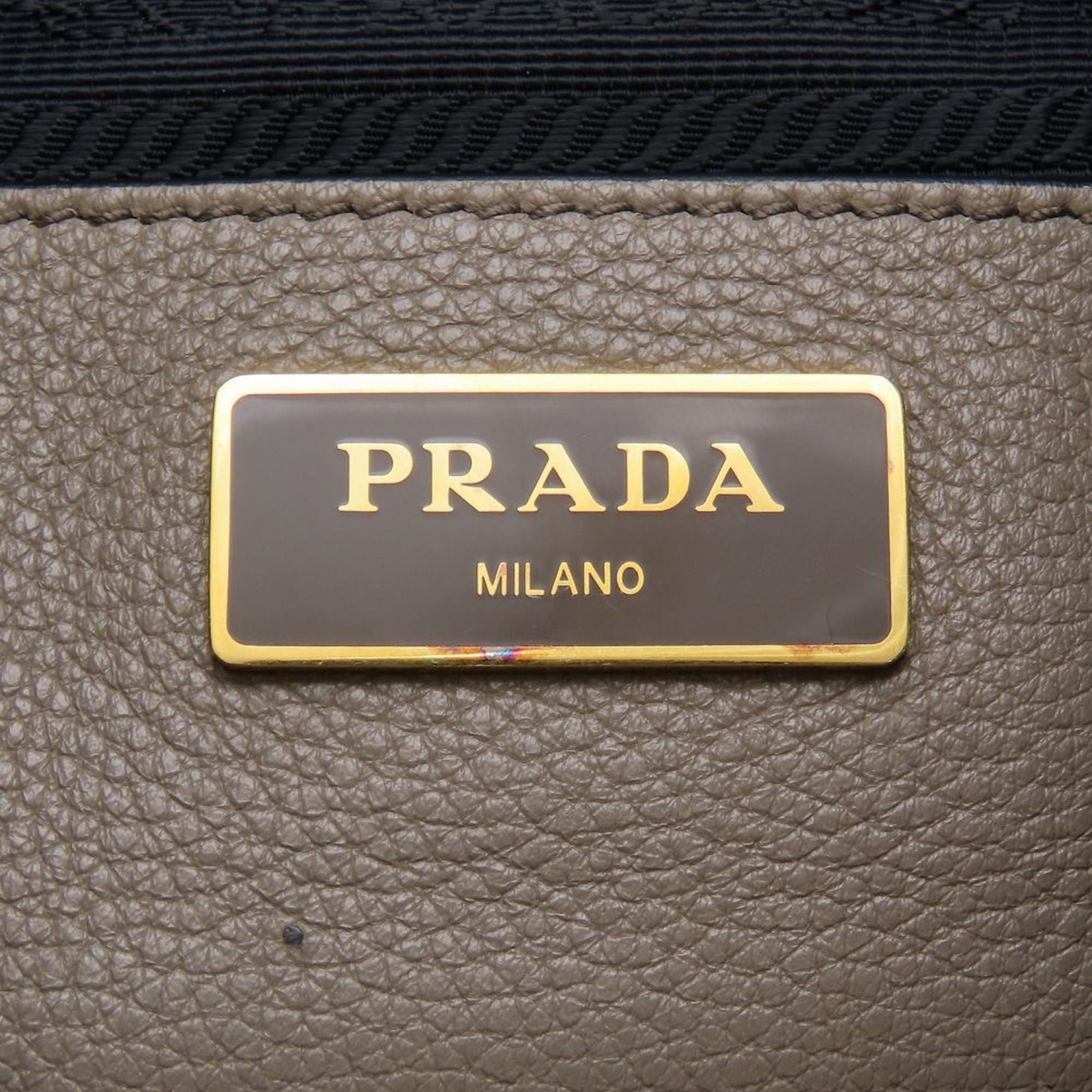 Prada Gray Grayish Leather Backpack (Pre-Owned)