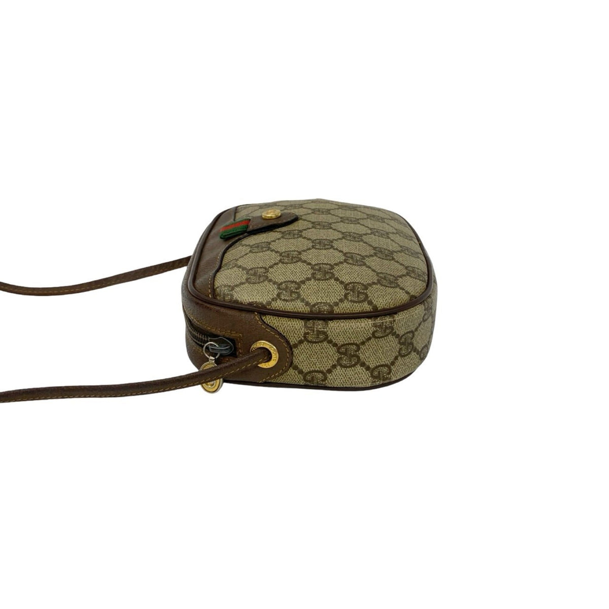 Gucci Brown Green Red Color Leather Pvc Pochette Shoulder Bag (Pre-Owned)