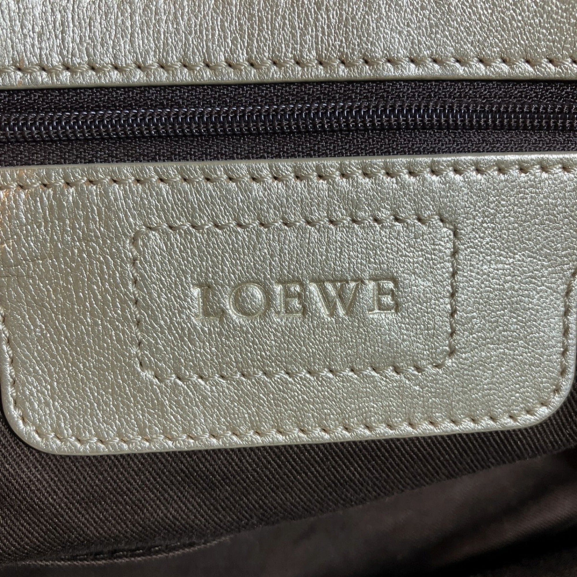 Loewe Blue Nylon Leather Handbag (Pre-Owned)