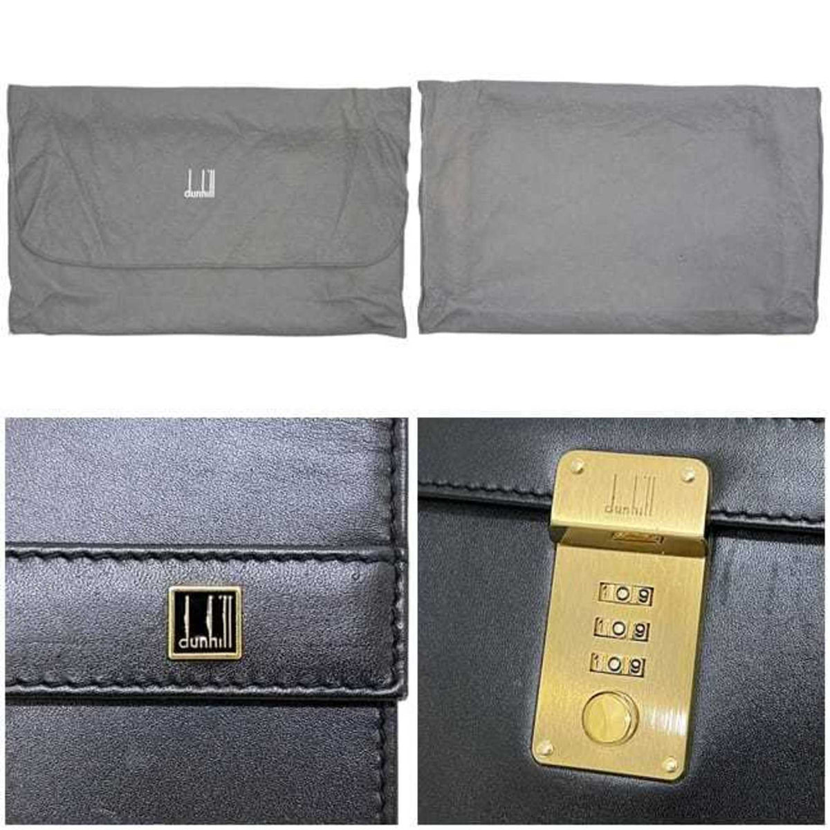 Dunhill Black Leather Clutch Bag (Pre-Owned)