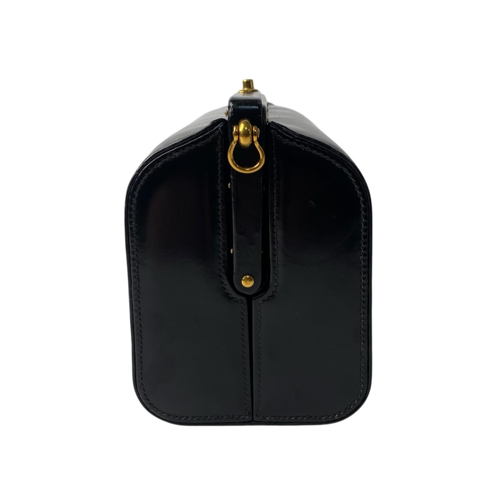 Hermes Black Dark Green Box Calf Leather Shoulder Bag (Pre-Owned)