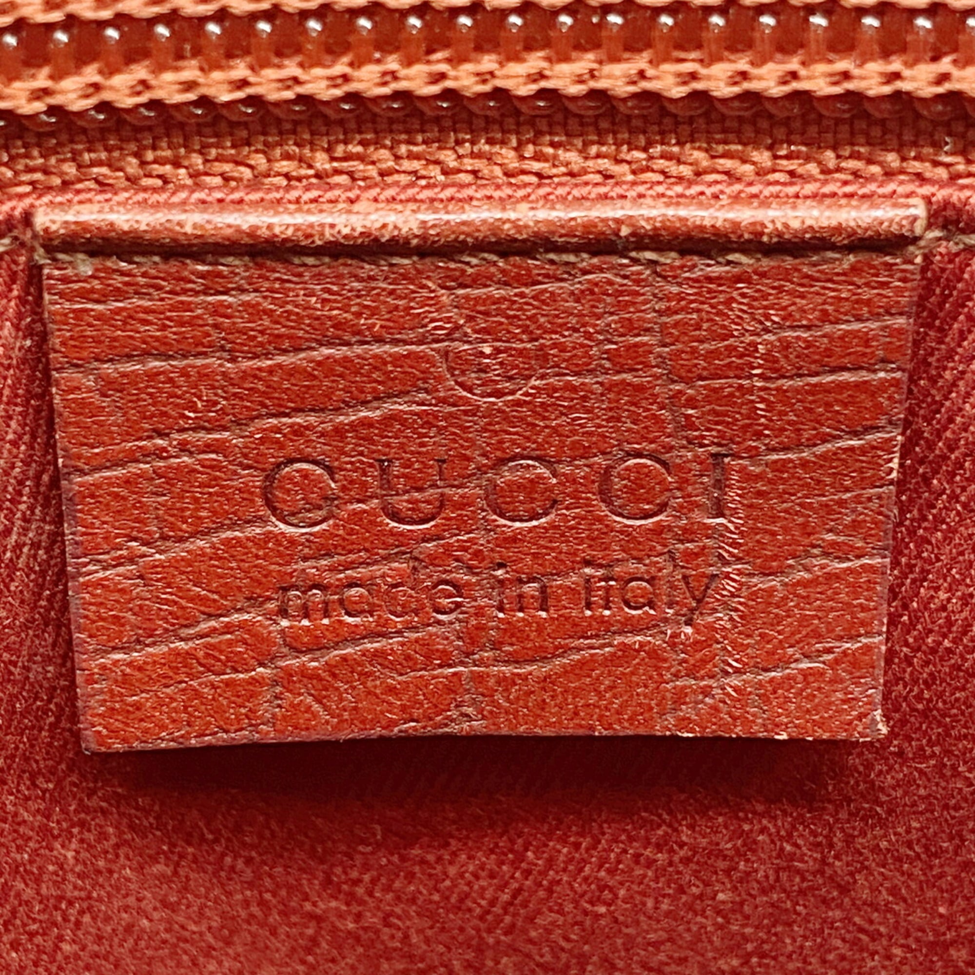 Gucci Brown Red Color Pvc Tote Bag (Pre-Owned)