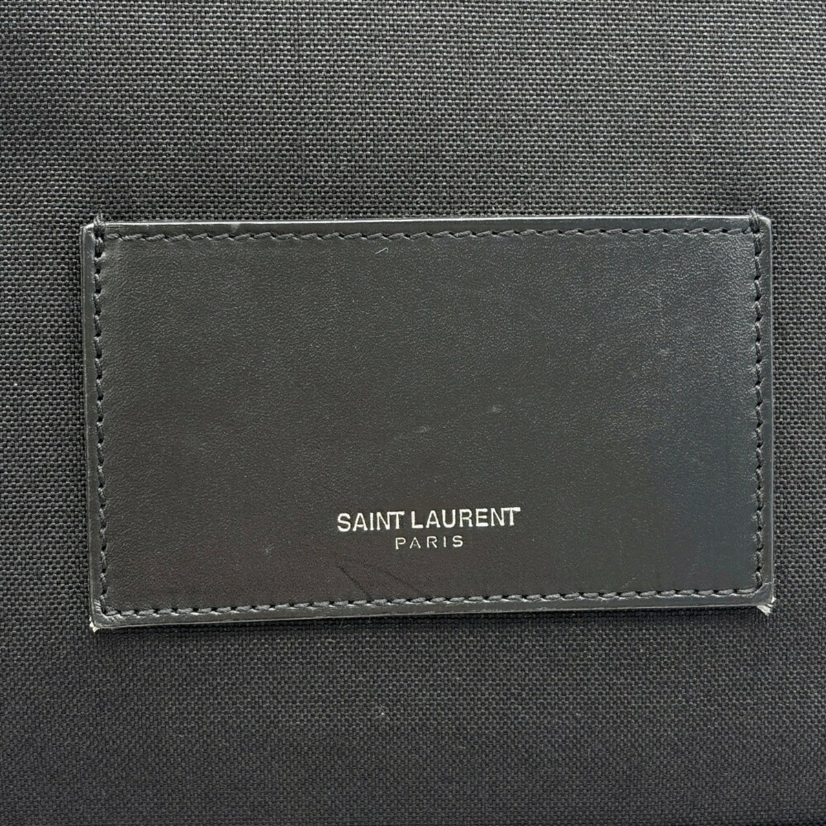 Saint Laurent Black Silver Canvas Leather Backpack (Pre-Owned)