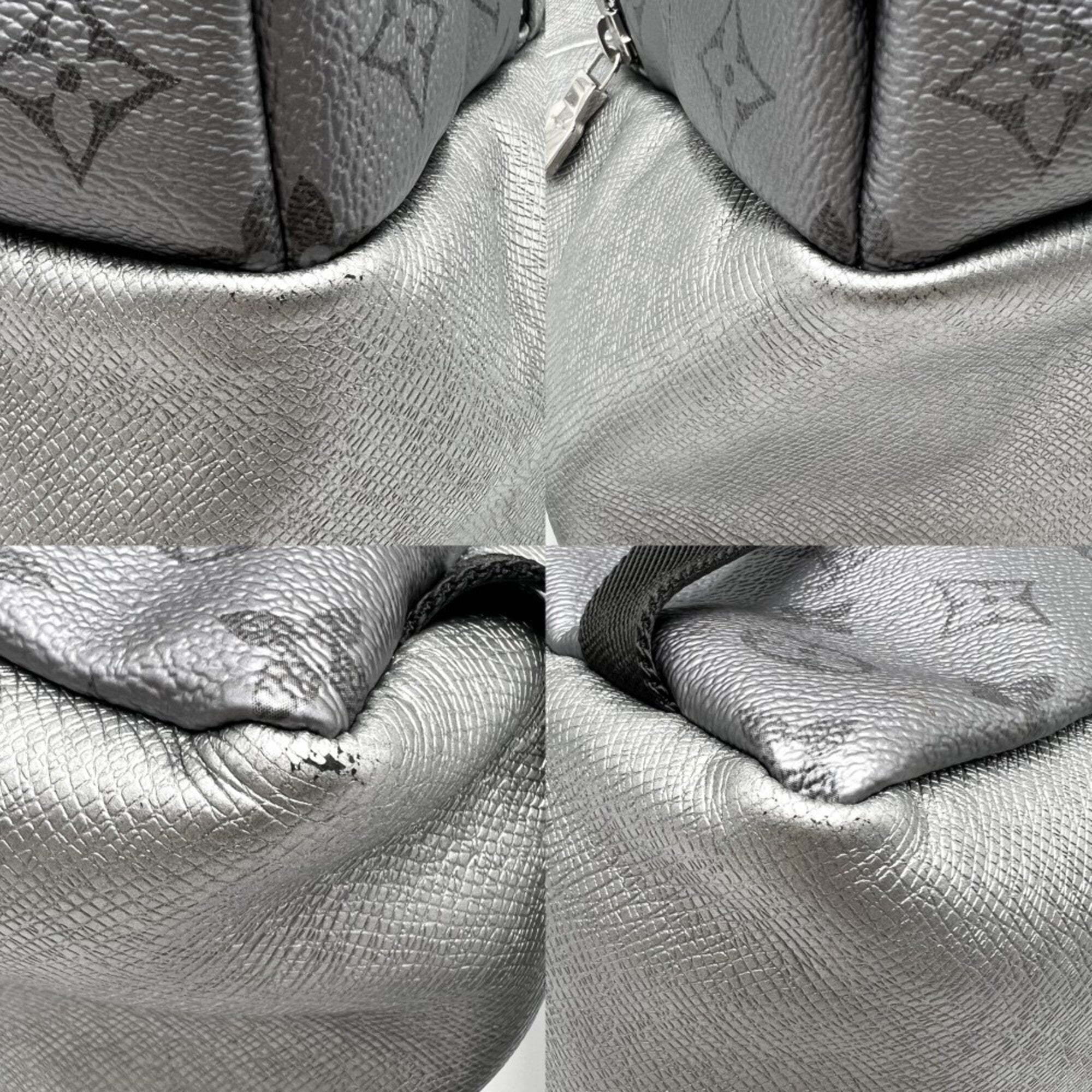 Louis Vuitton Taiga Metallic Gray Monogram Eclipse Backpack (Pre-Owned)