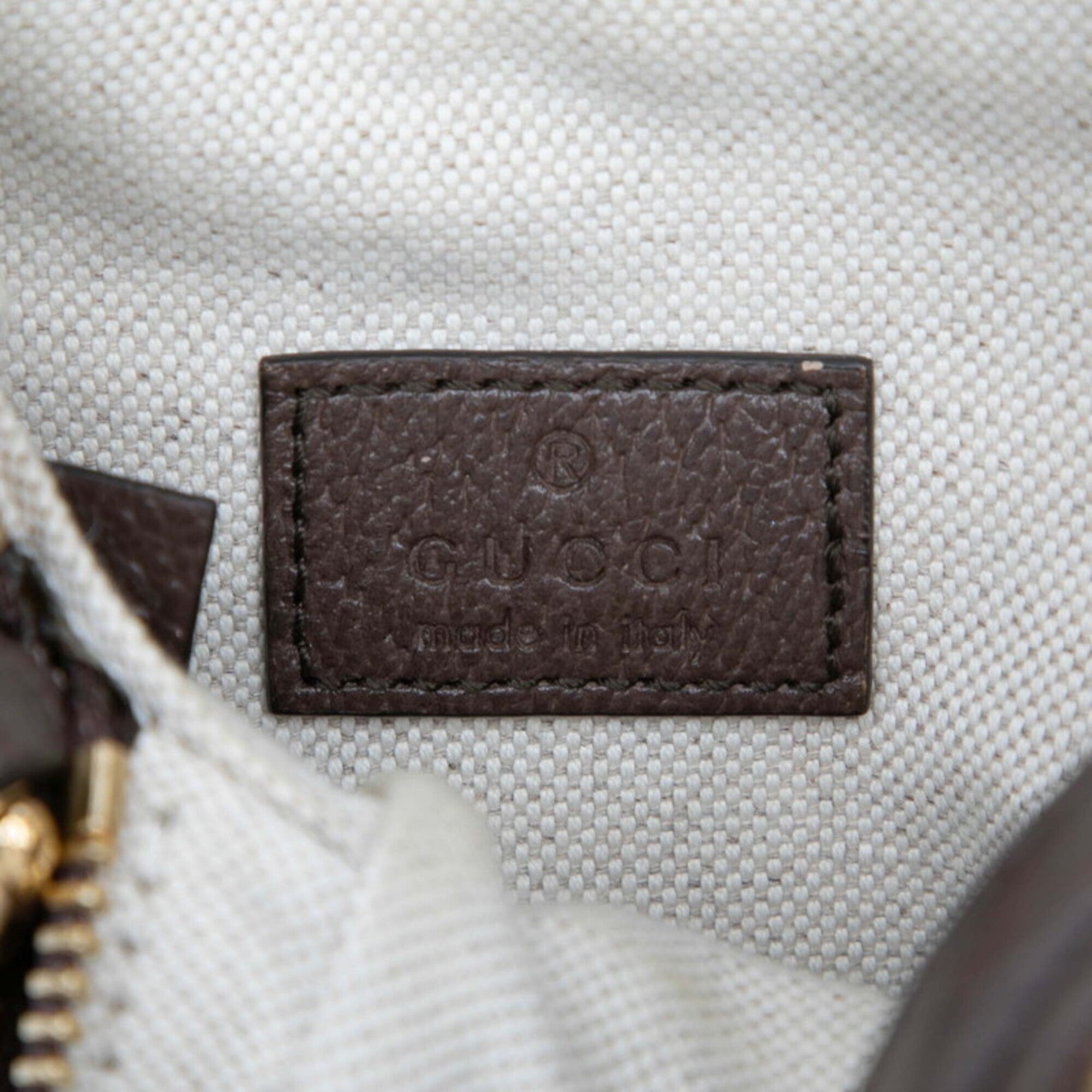 Gucci Beige Brown Canvas Leather Handbag Shoulder Bag (Pre-Owned)