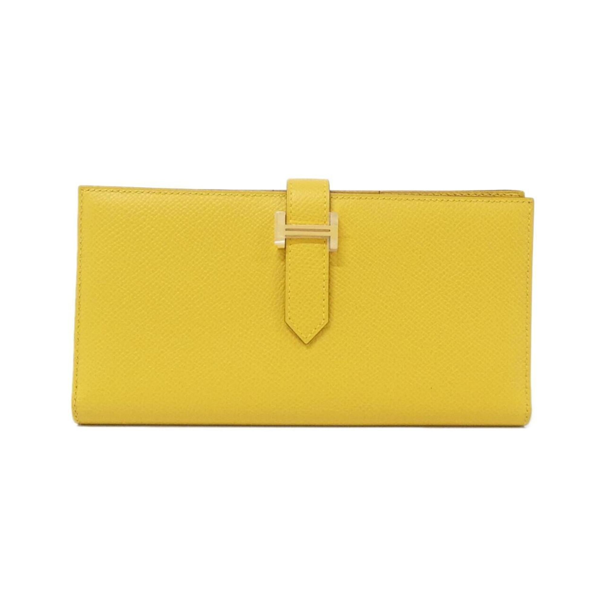 Hermes Yellow Epsom Leather Long Wallet (Bi-Fold) (Pre-Owned)