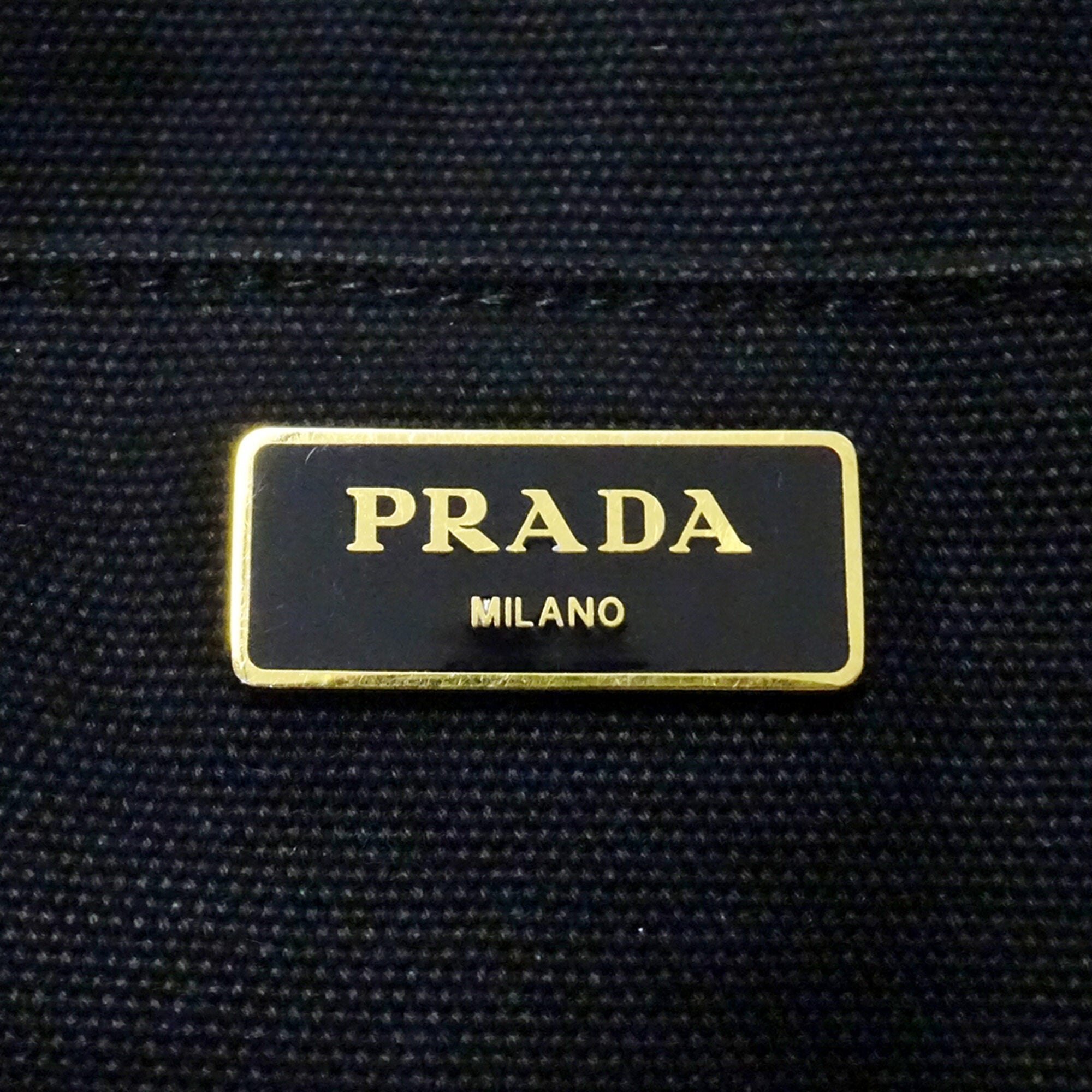 Prada Black Canvas Handbag Shoulder Bag Tote Bag (Pre-Owned)