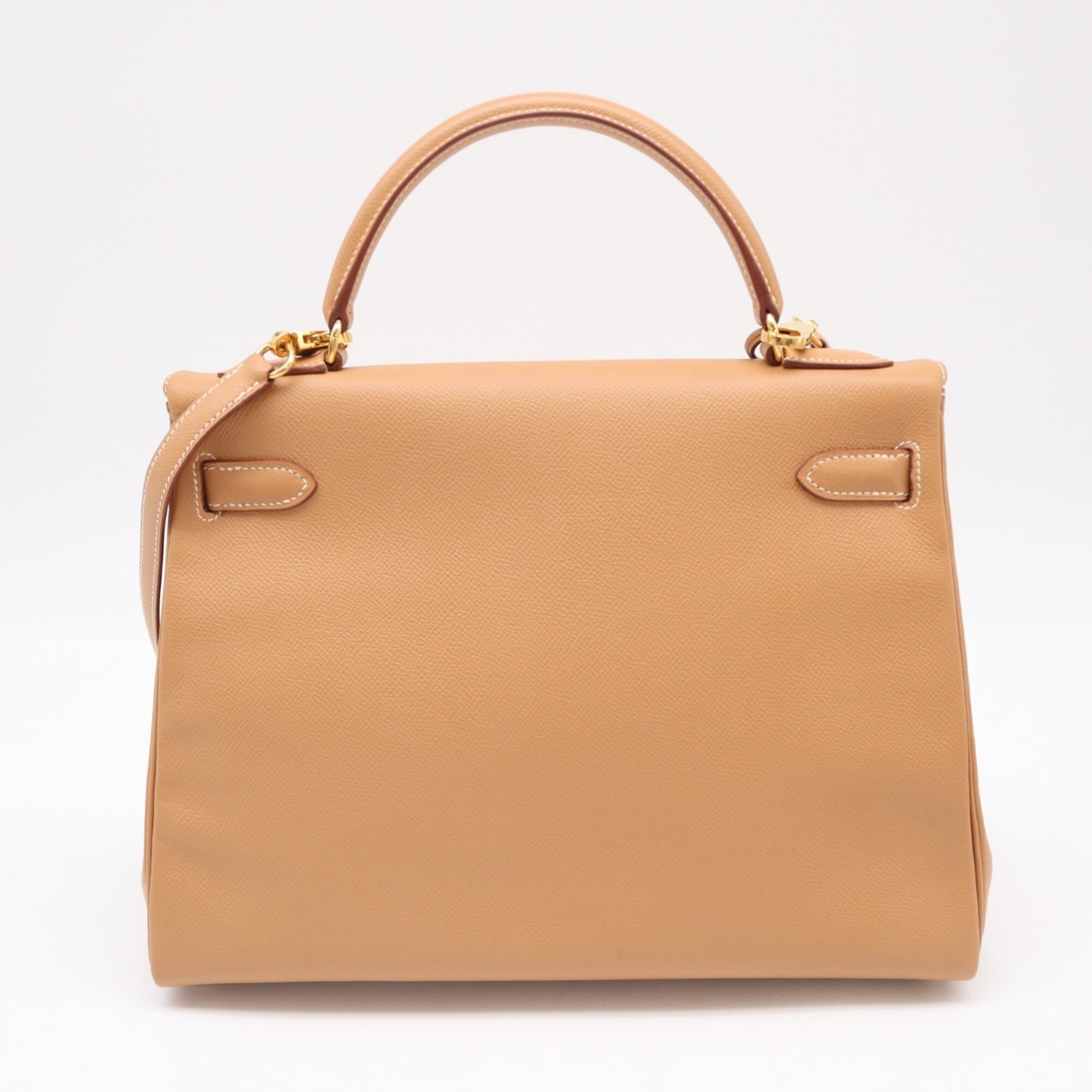Hermes Kelly Brown Courchevel Leather Handbag (Pre-Owned)
