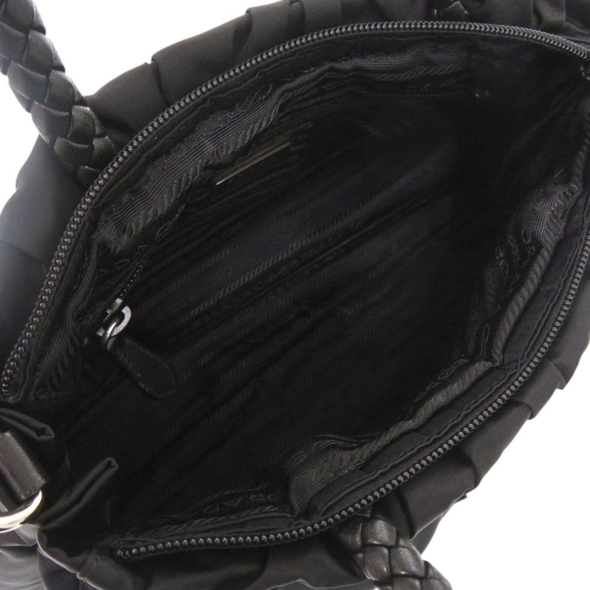Prada Black Nylon Leather Handbag (Pre-Owned)