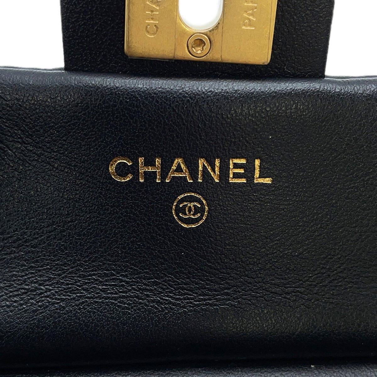 Chanel Matelasse Black Leather Handbag Shoulder Bag (Pre-Owned)