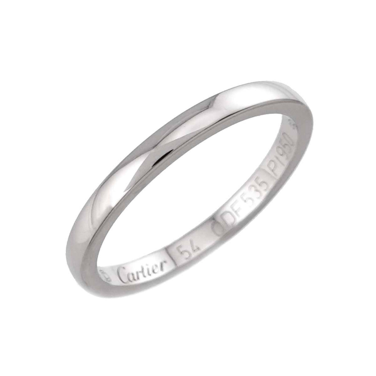 Cartier Silver Platinum 950 Band Ring (Pre-Owned)