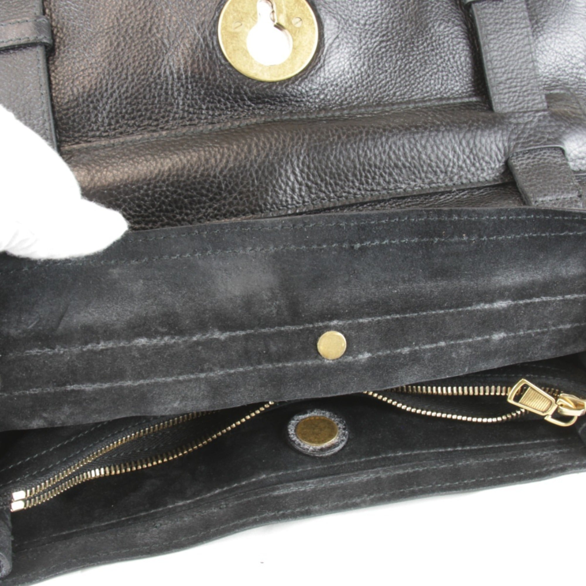 Yves Saint Laurent Black White Leather Handbag (Pre-Owned)