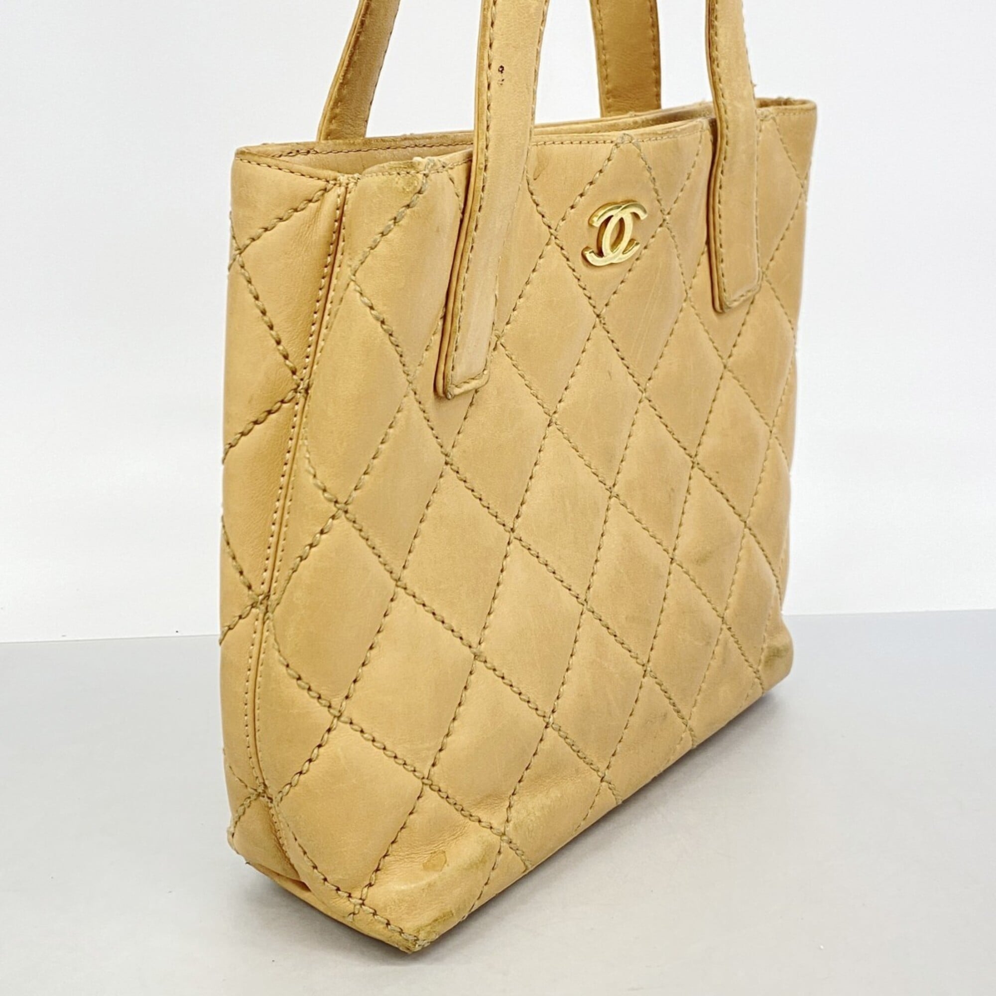 Chanel Beige Leather Tote Bag (Pre-Owned)