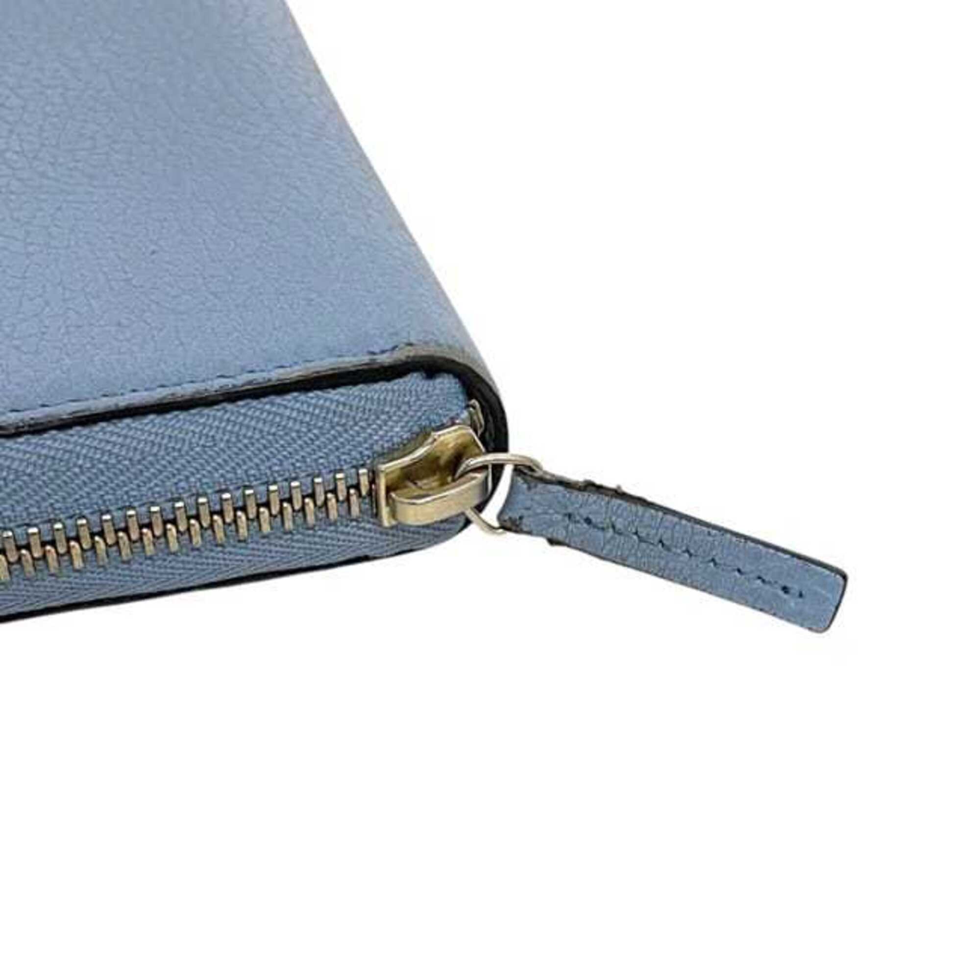 Gucci Light Blue Leather Long Wallet (Bi-Fold) (Pre-Owned)
