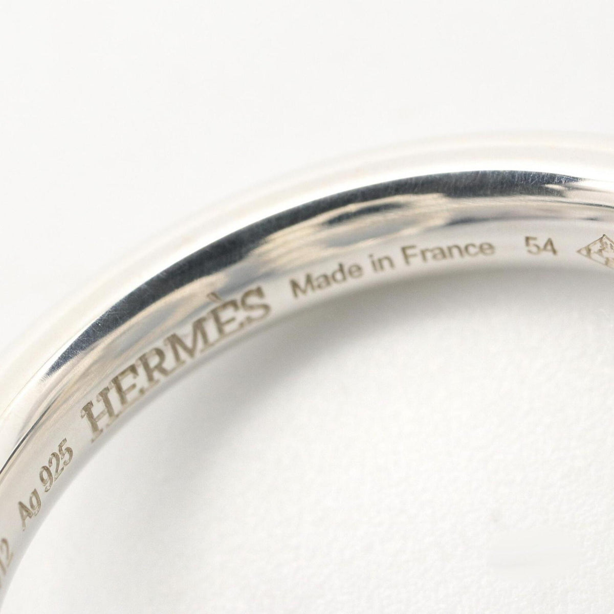 Hermes Silver Silver 925 Band Ring (Pre-Owned)