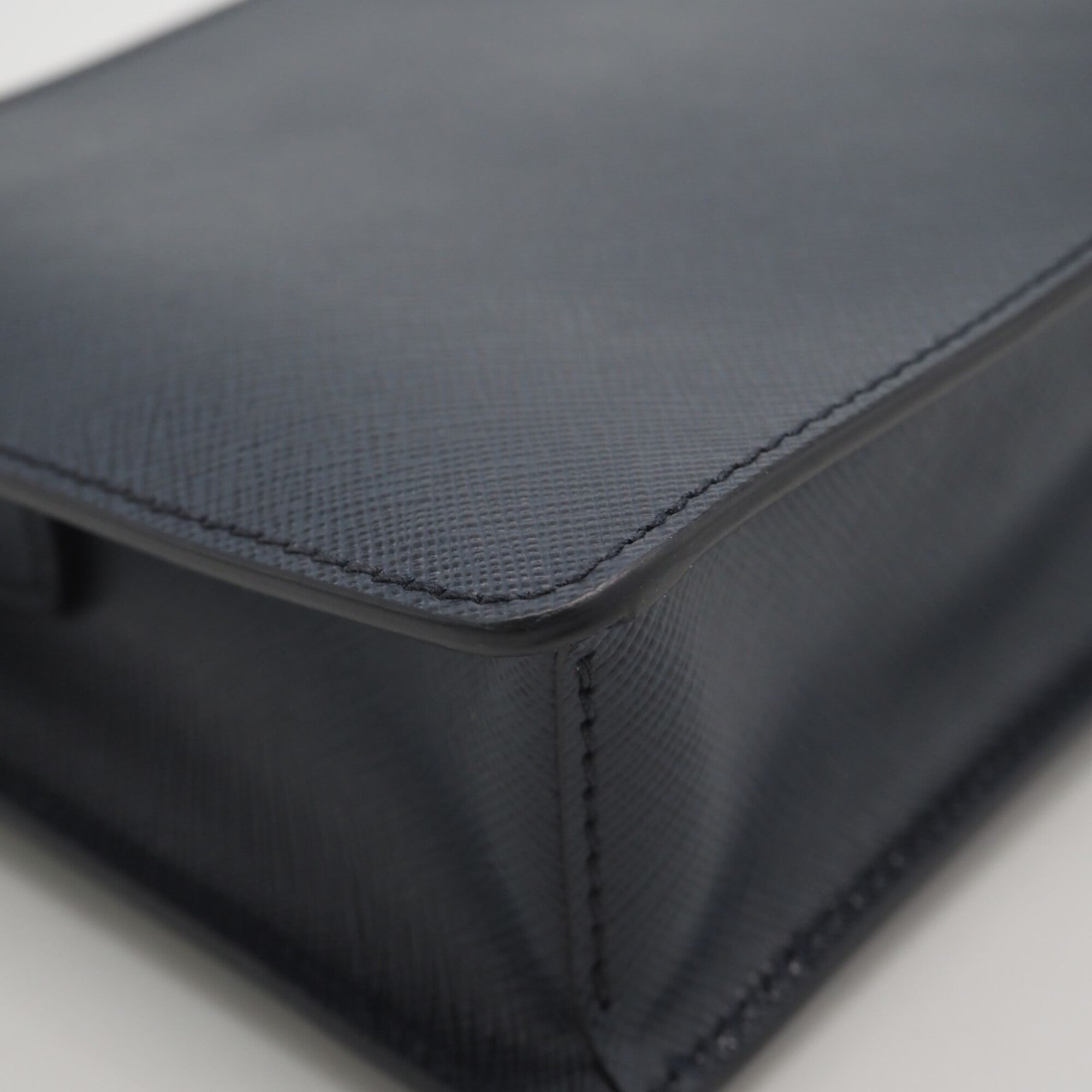 Prada Saffiano Navy Saffiano Pouch (Pre-Owned)