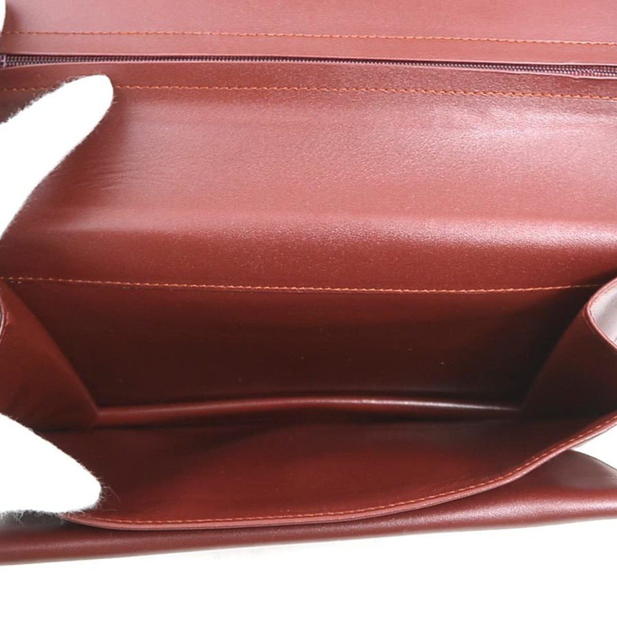 Cartier Burgundy Leather Clutch Bag (Pre-Owned)