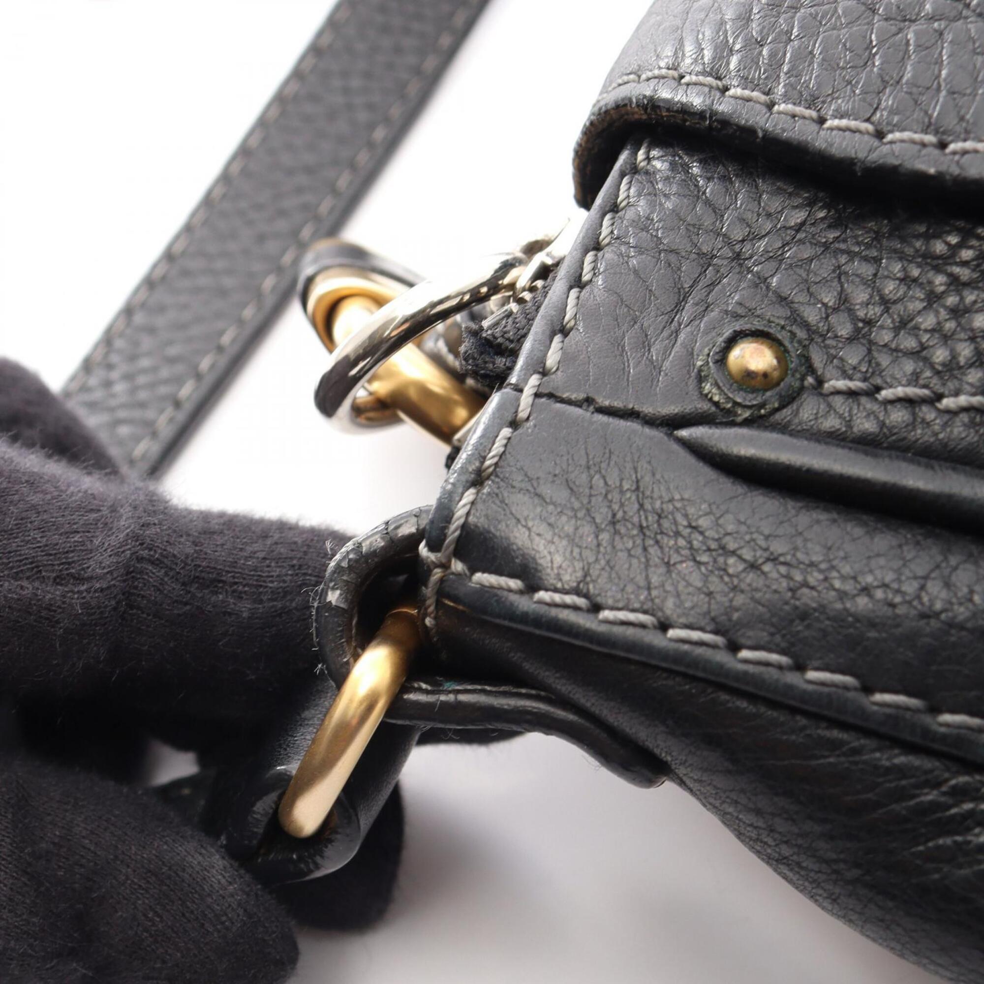 Chloé Black Leather Handbag Shoulder Bag (Pre-Owned)