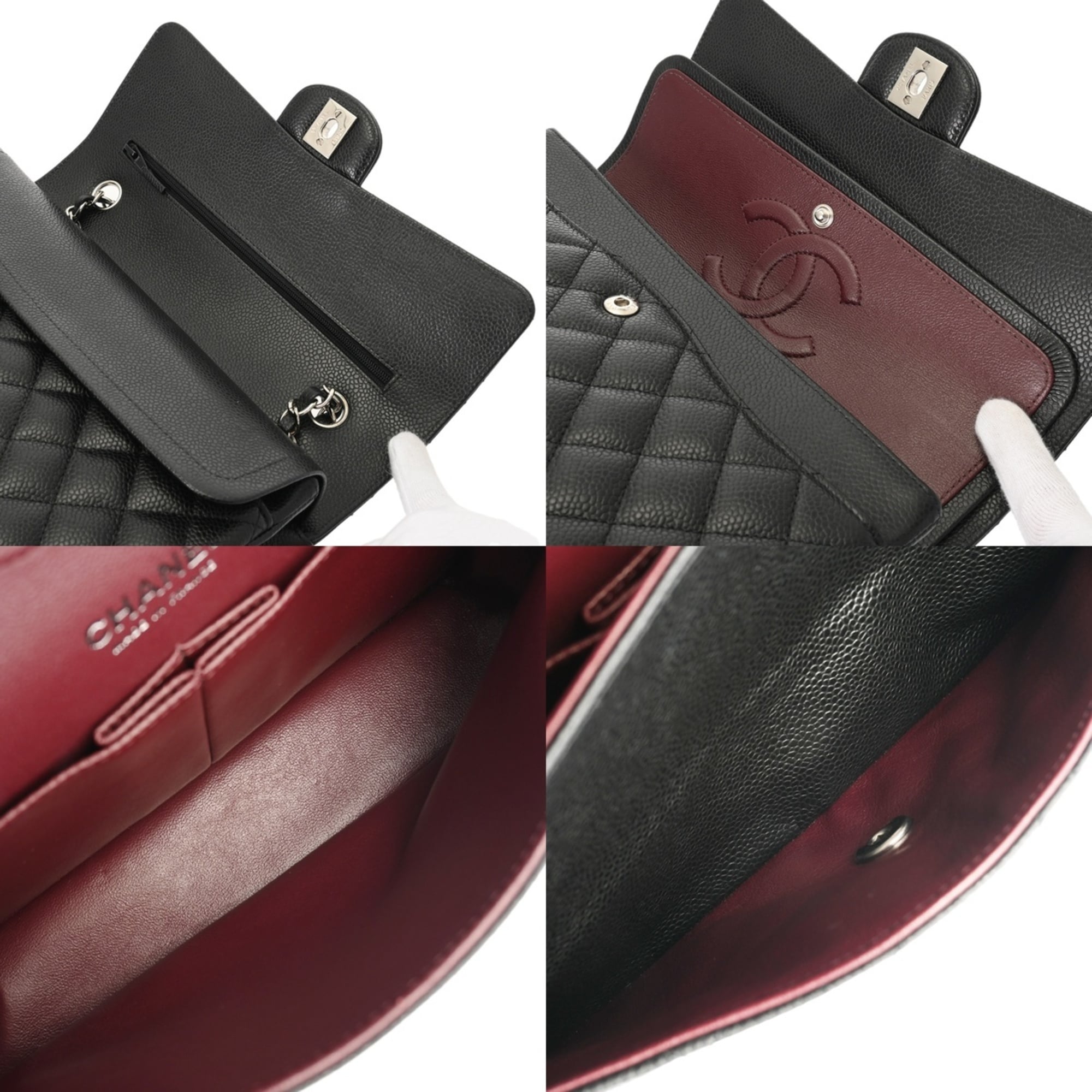 Chanel Black Grained Calfskin Shoulder Bag (Pre-Owned)