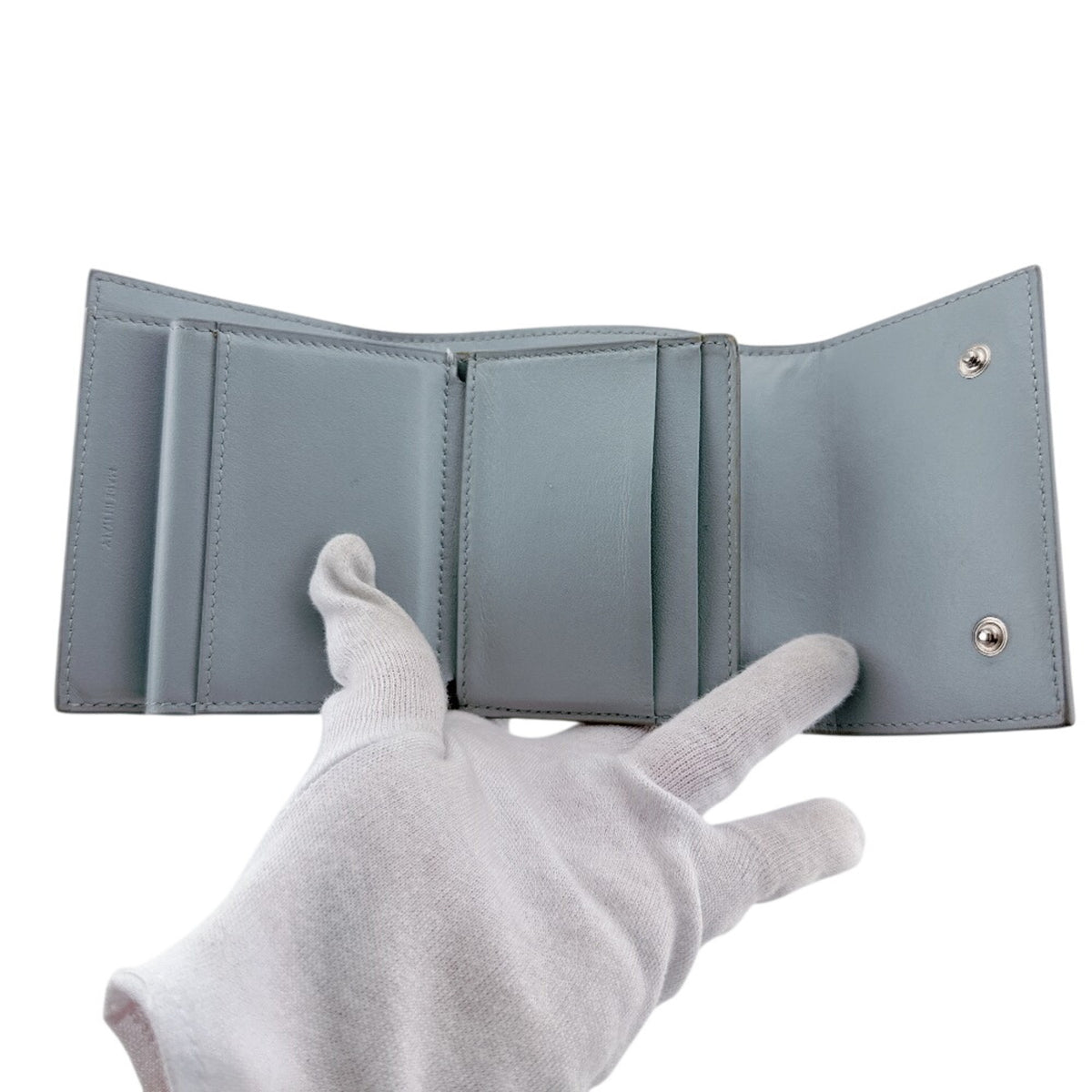 Celine Blue Light Blue Leather Wallet (Tri-Fold) (Pre-Owned)
