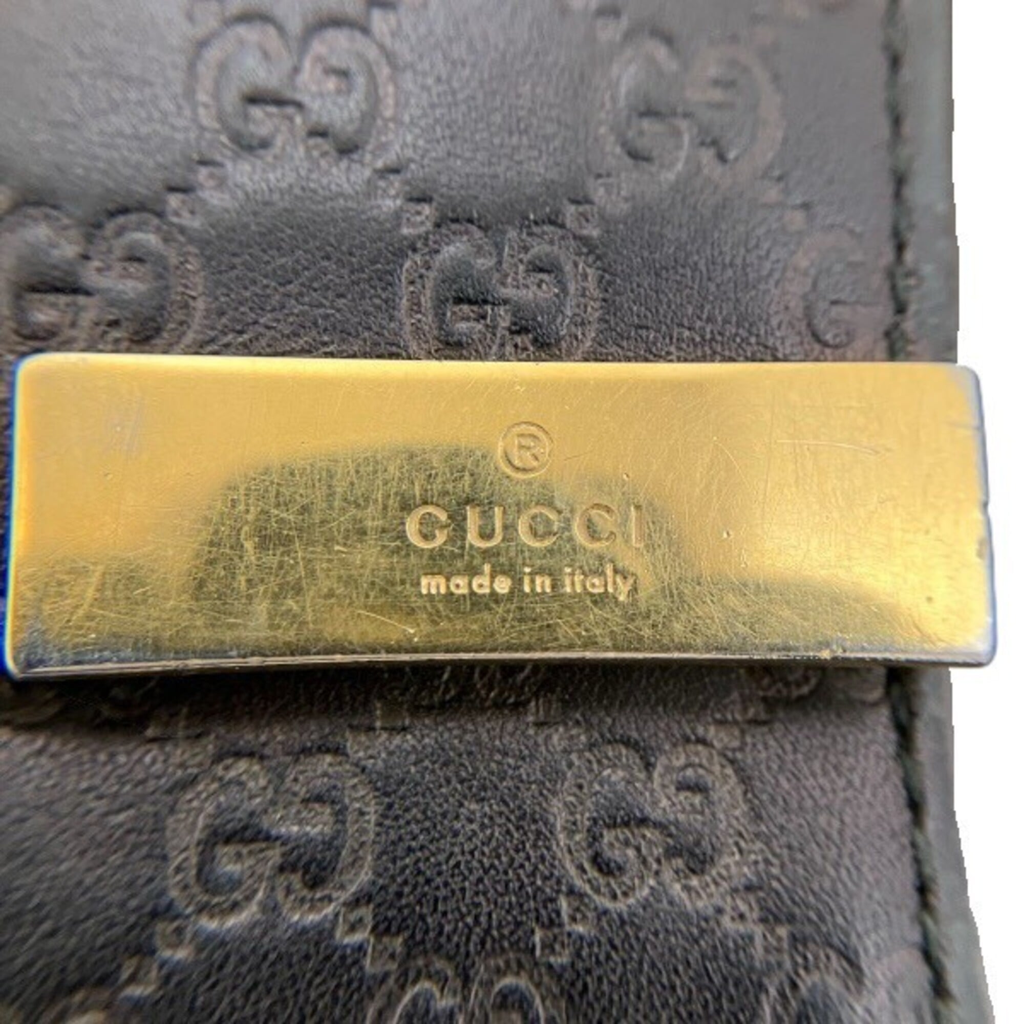 Gucci Black Leather Chain/Shoulder Wallet (Pre-Owned)