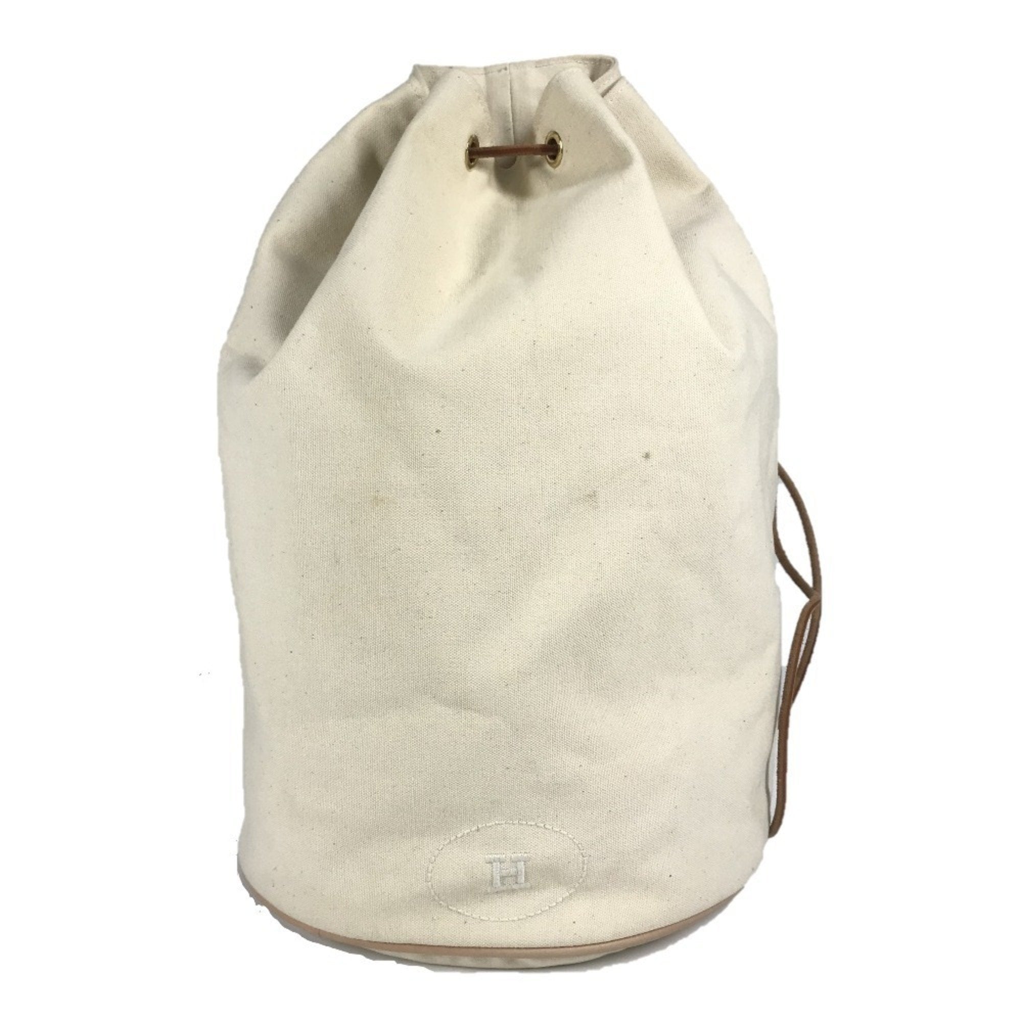 Hermes White Cotton Shoulder Bag (Pre-Owned)
