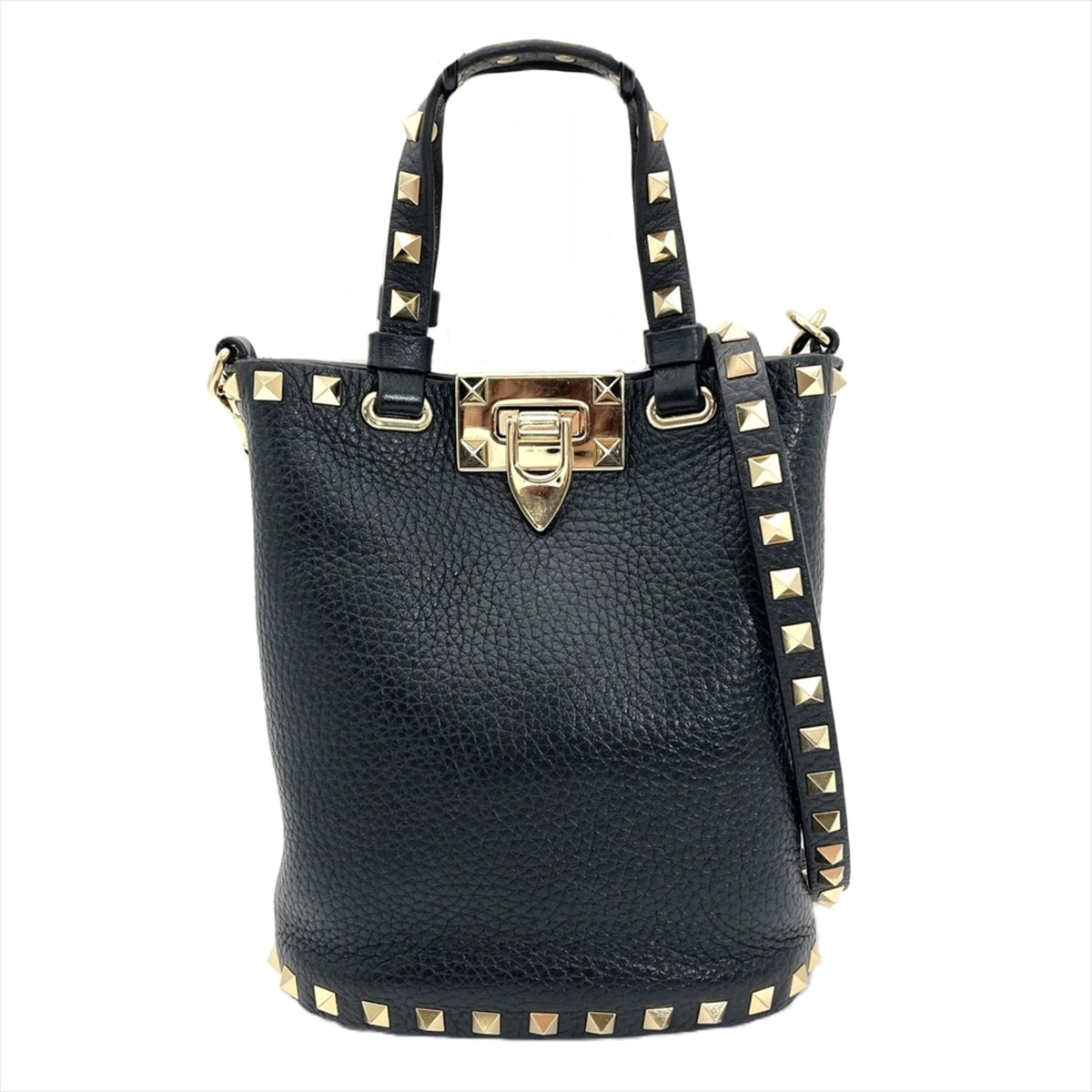 Valentino Black Leather Shoulder Bag (Pre-Owned)