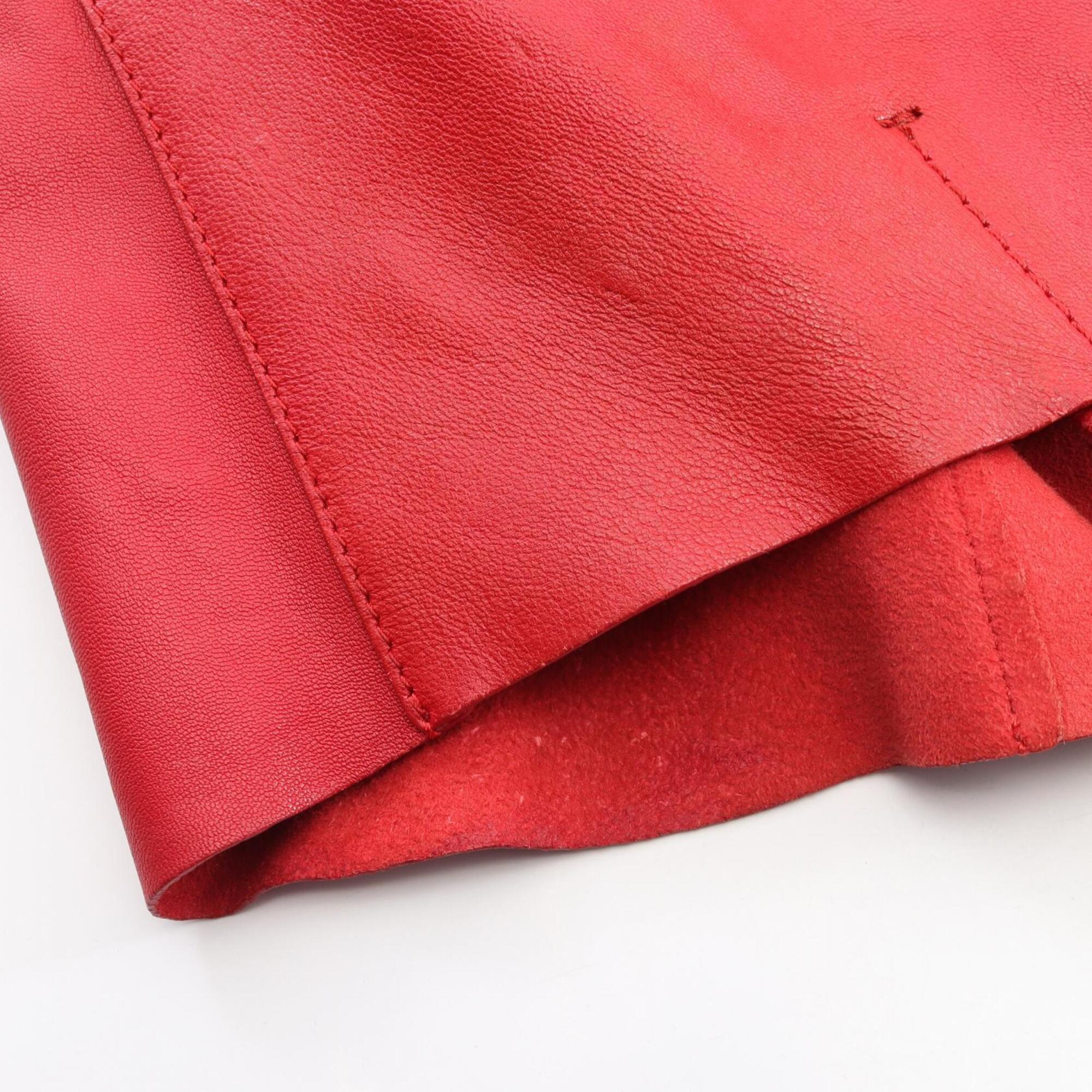 Celine Red Color Leather Handbag Tote Bag (Pre-Owned)