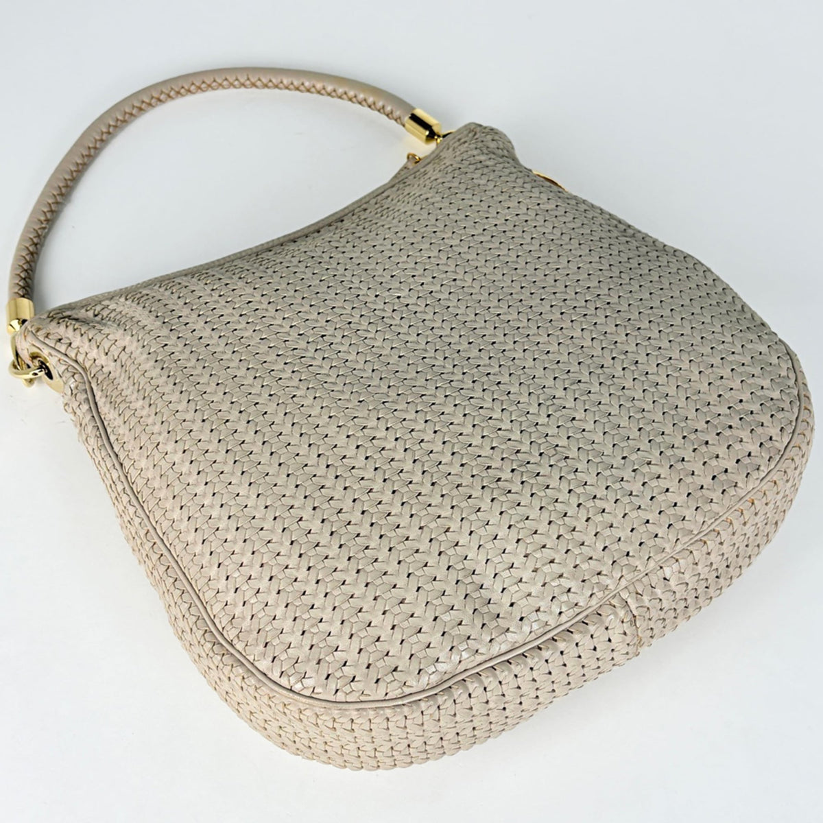 Christian Dior Grayish Leather Shoulder Bag (Pre-Owned)