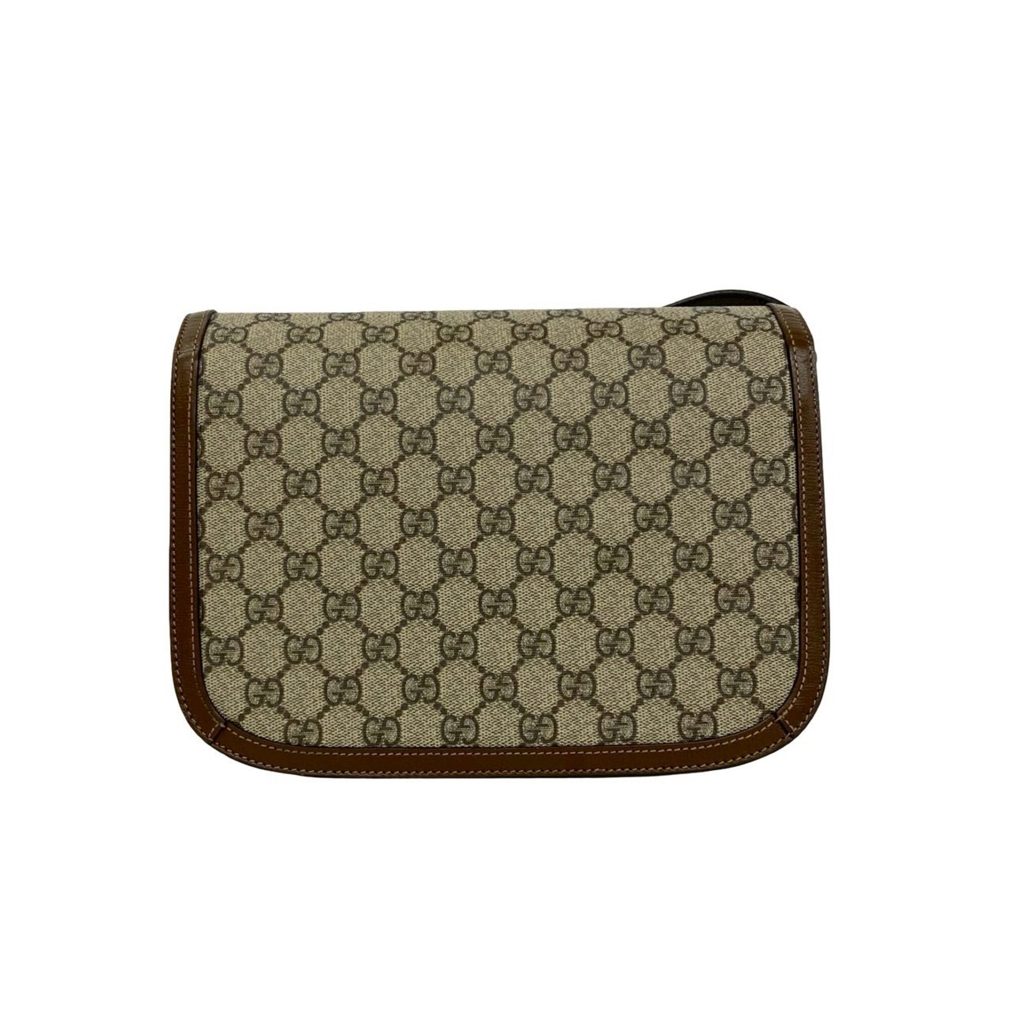 Gucci Brown Leather Elastane Pochette Shoulder Bag (Pre-Owned)
