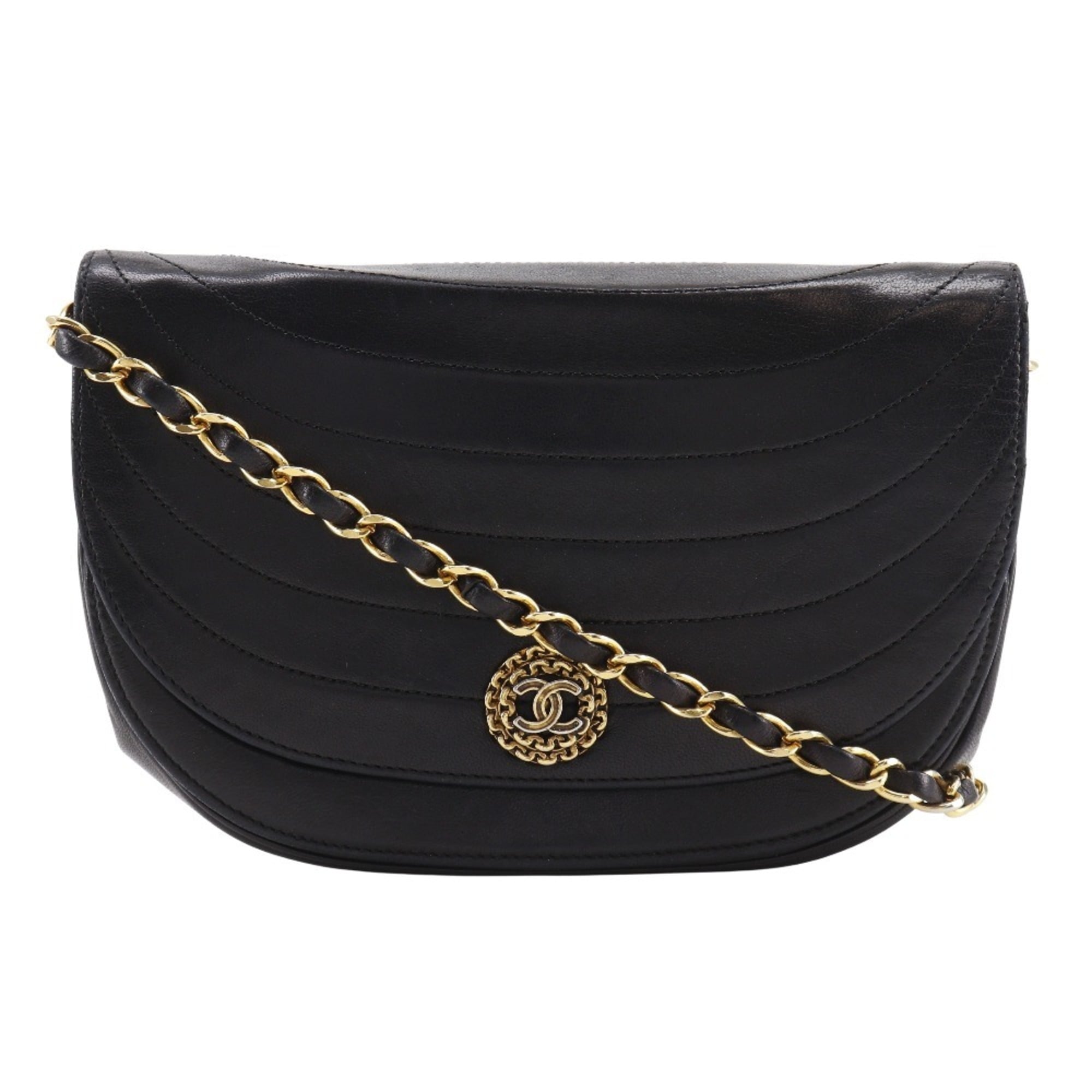 Chanel Black Leather Shoulder Bag (Pre-Owned)