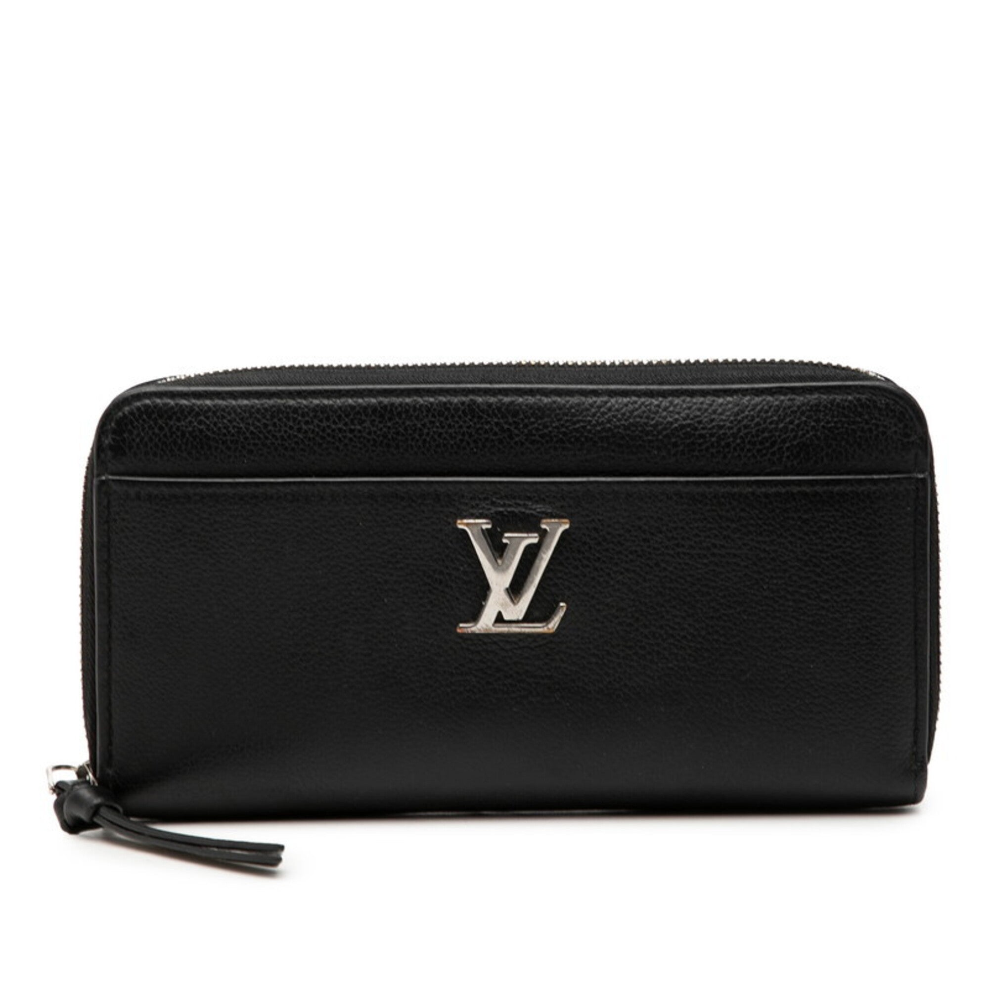 Louis Vuitton Black Noir Leather Long Wallet (Bi-Fold) (Pre-Owned)
