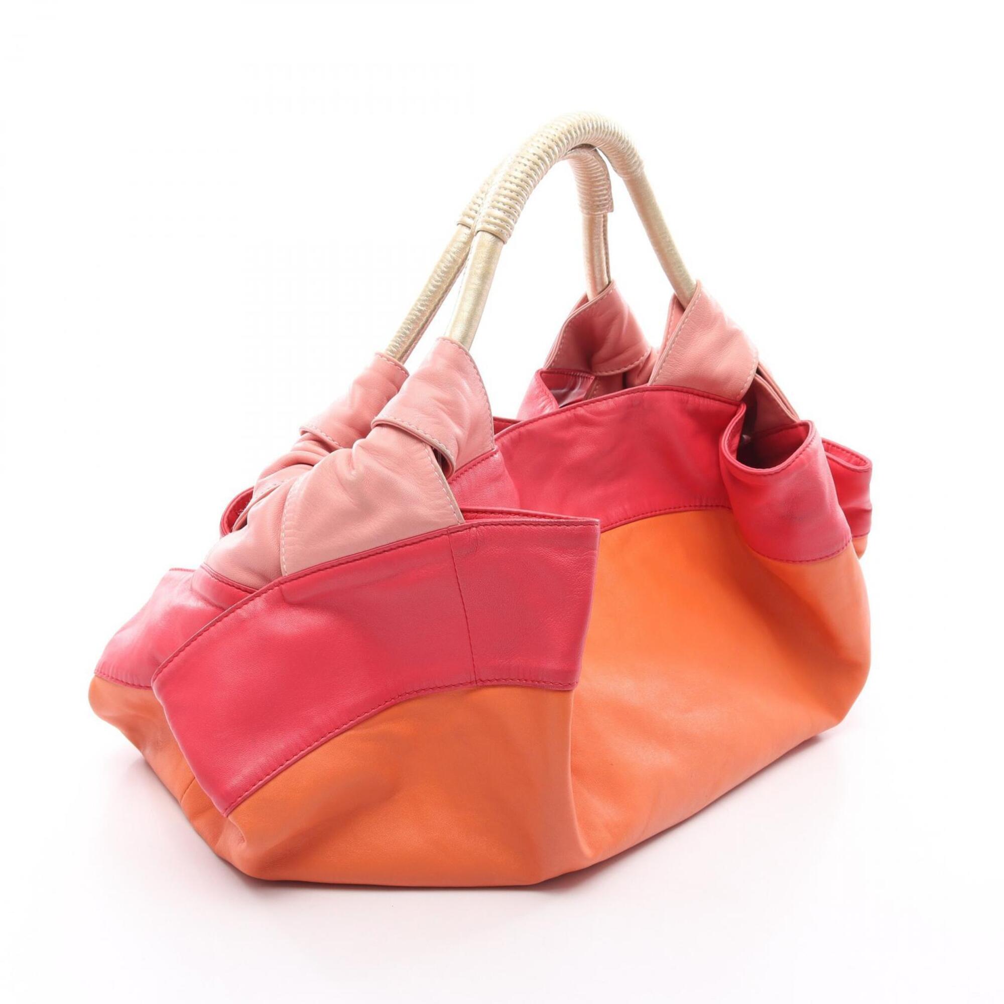 Loewe Orange Pink Leather Handbag (Pre-Owned)