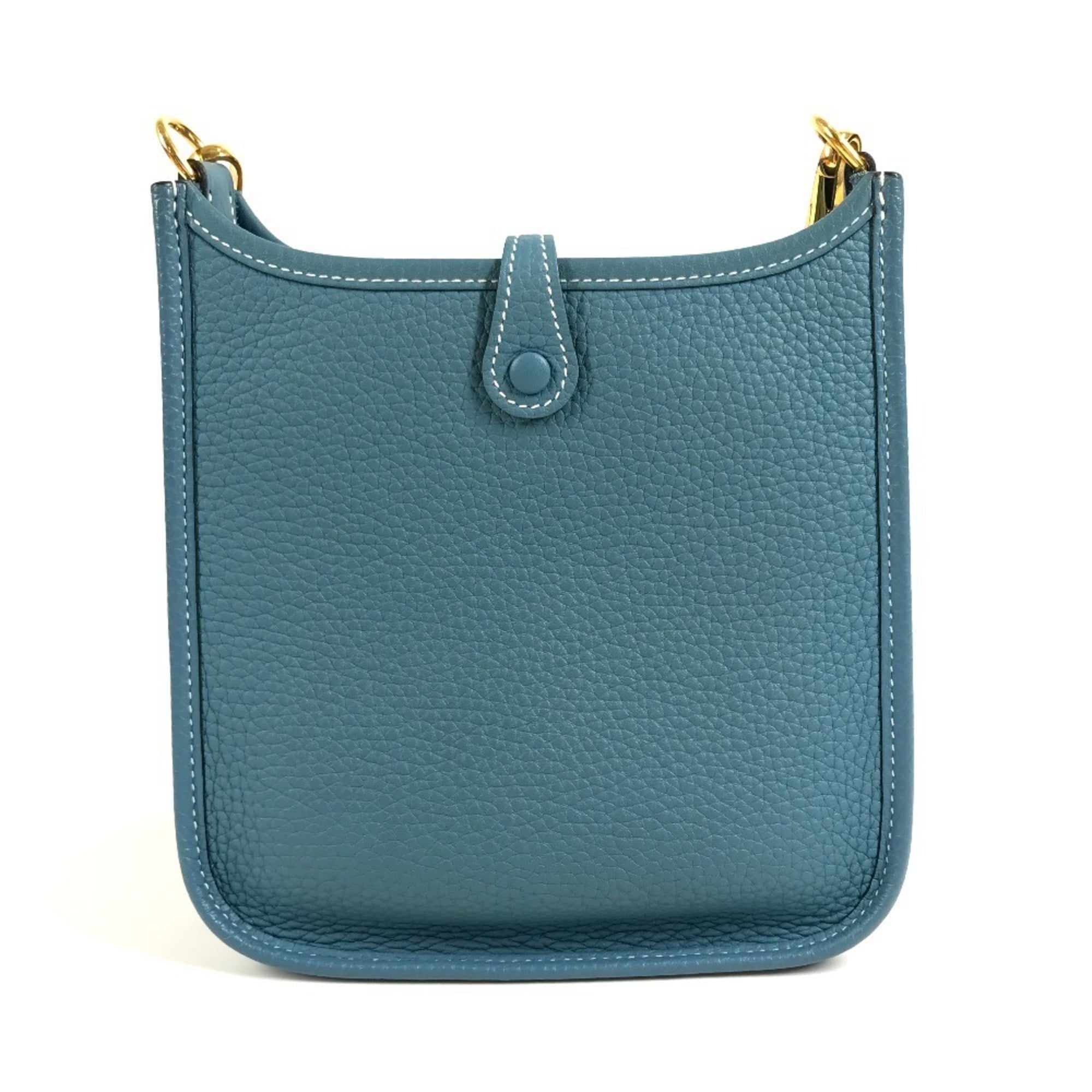 Hermes Blue Taurillon Clemence Leather Pochette Shoulder Bag (Pre-Owned)